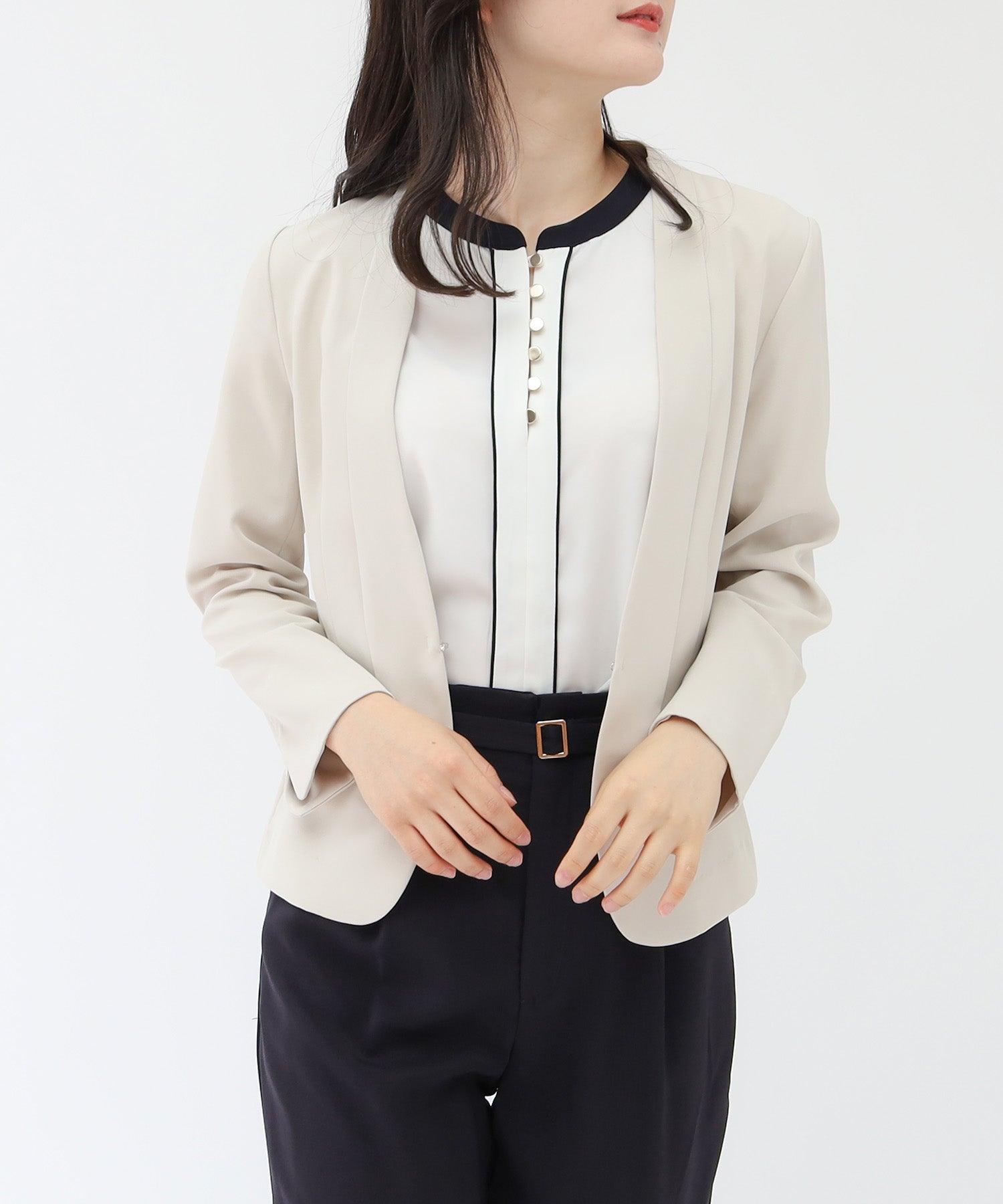 ベージュ model:159cm 着用サイズ:S