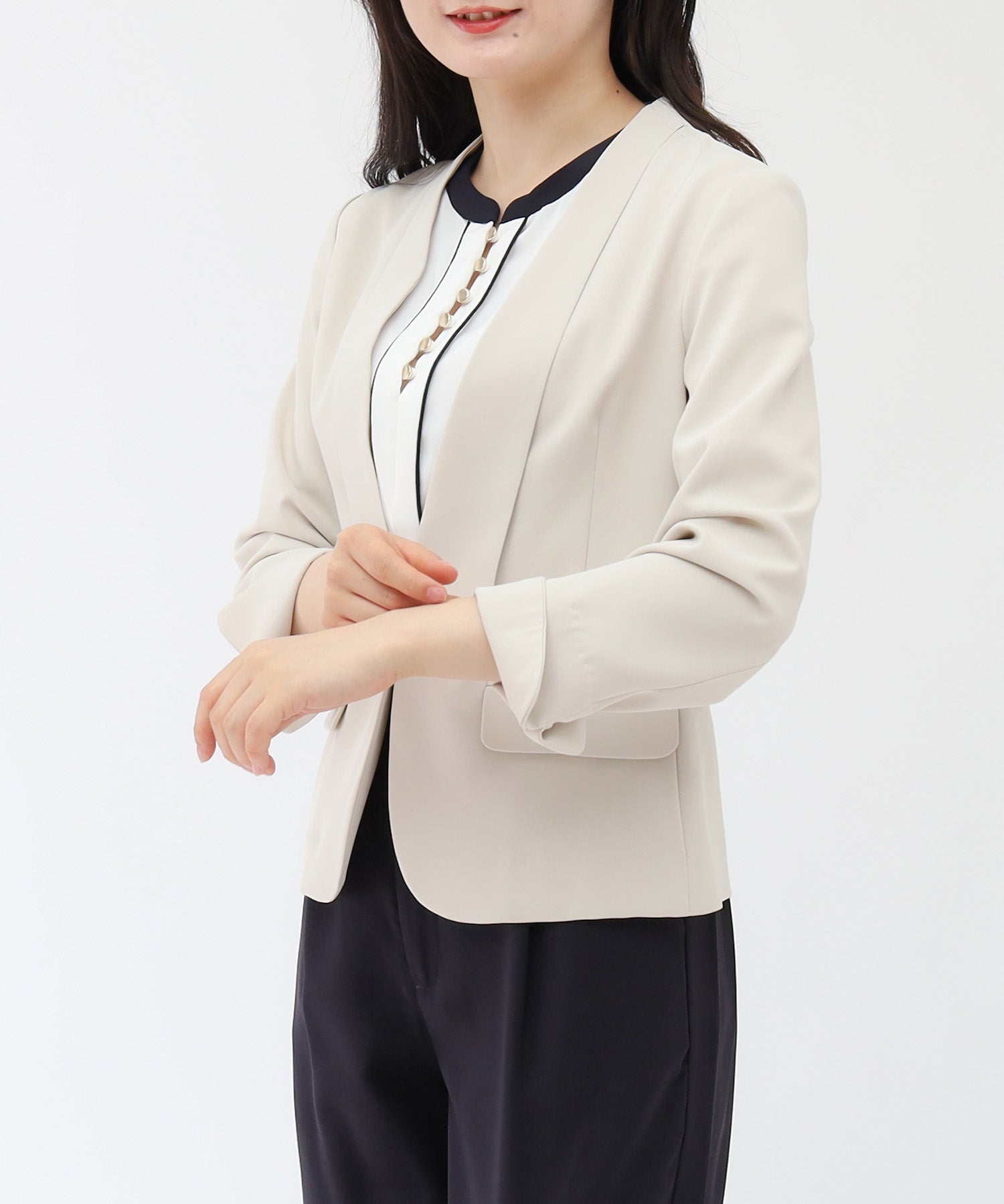 ベージュ model:159cm 着用サイズ:S