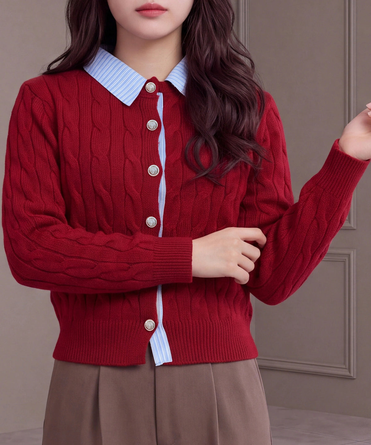 レッド(AI画像) model:160 着用サイズ:M