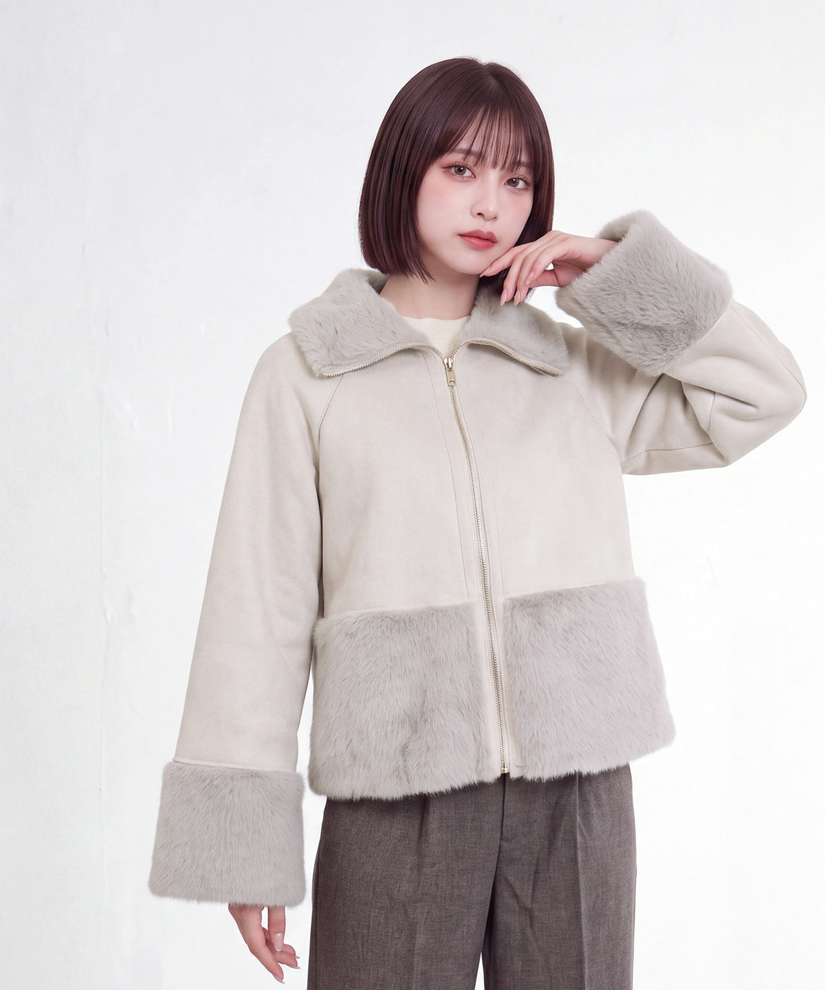 ライトグレー(AI画像) model:160cm 着用サイズ:M