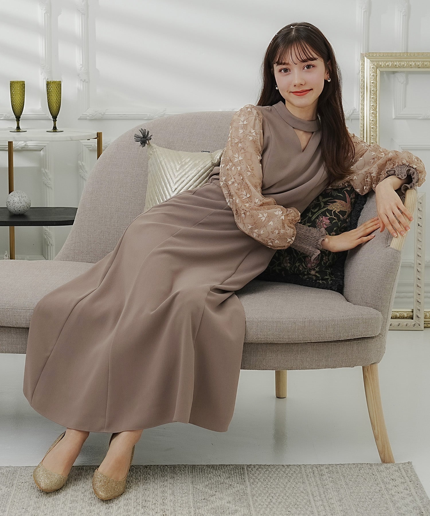 ベージュ model:158cm 着用サイズ:M