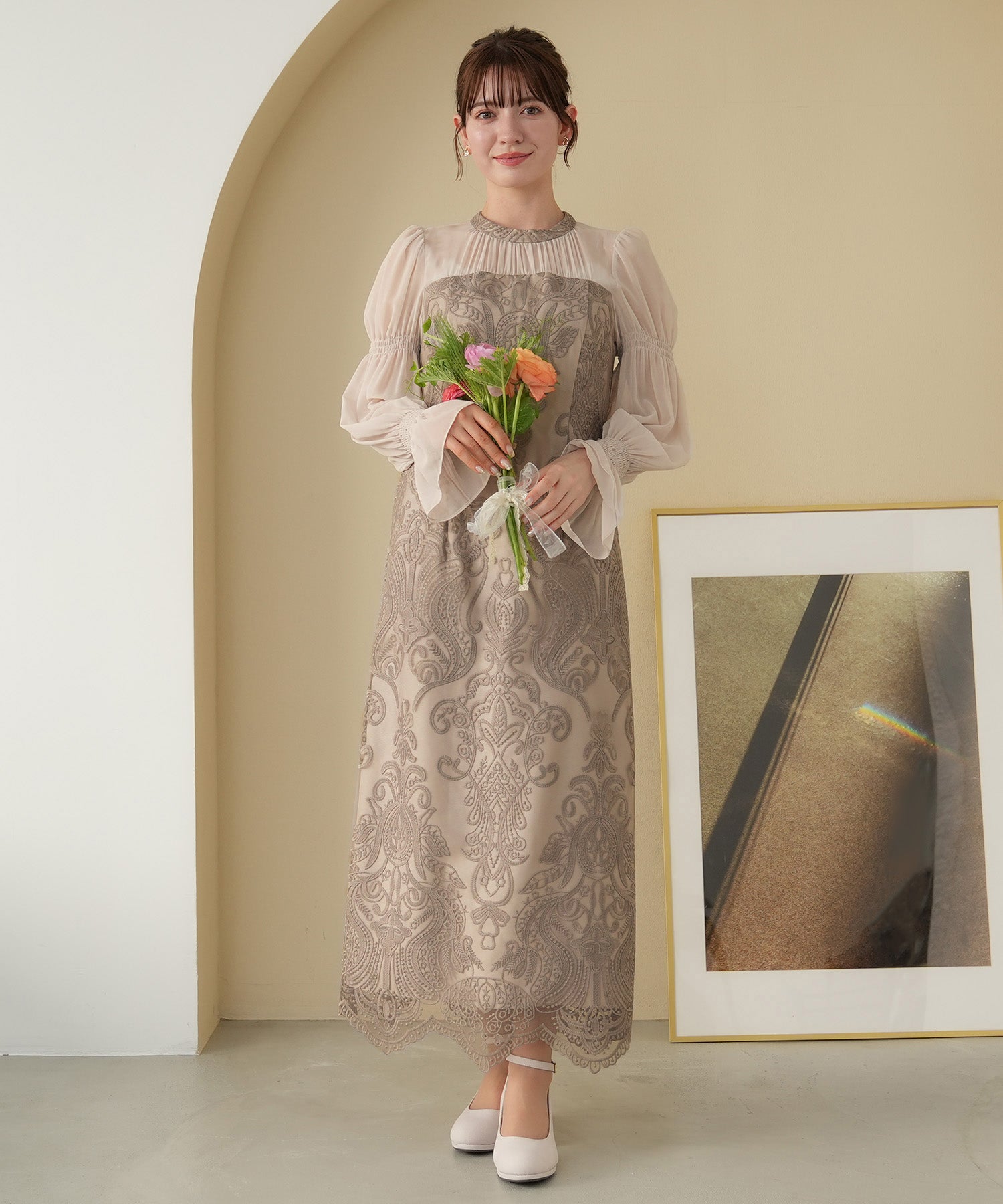 ベージュ model:155cm 着用サイズ:M