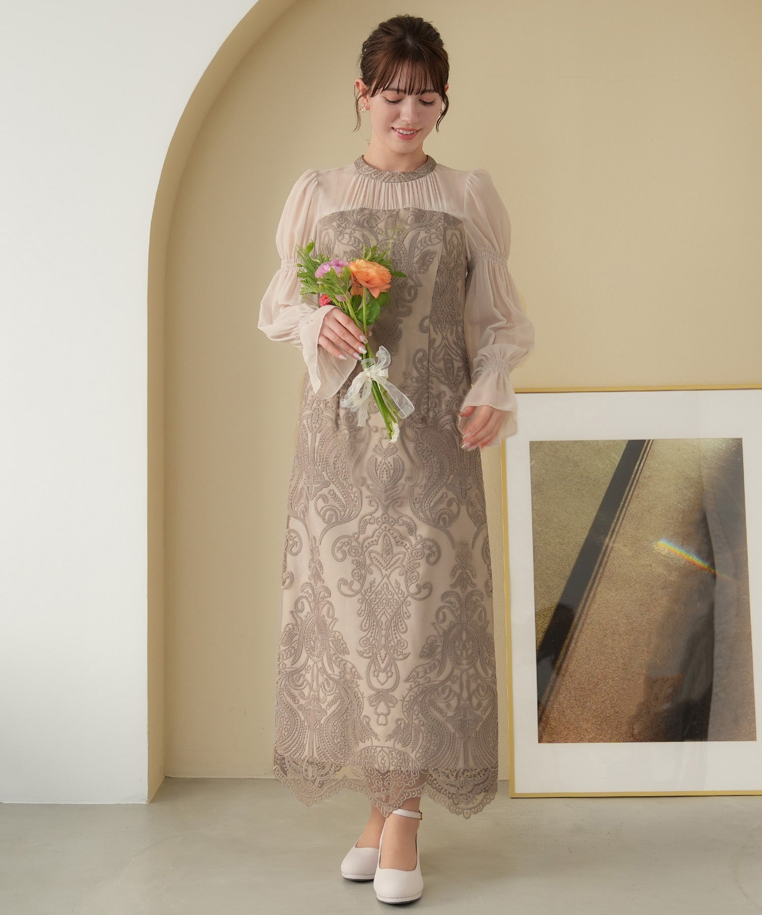 ベージュ model:155cm 着用サイズ:M