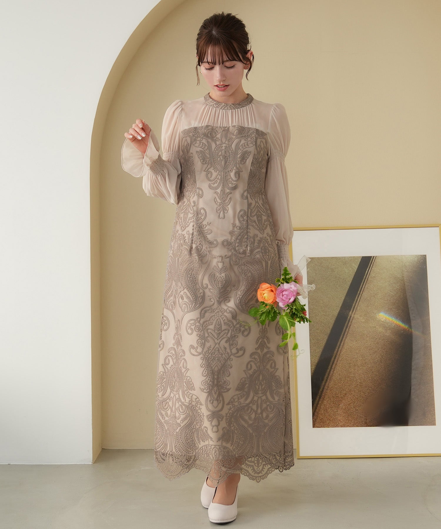 ベージュ model:155cm 着用サイズ:M