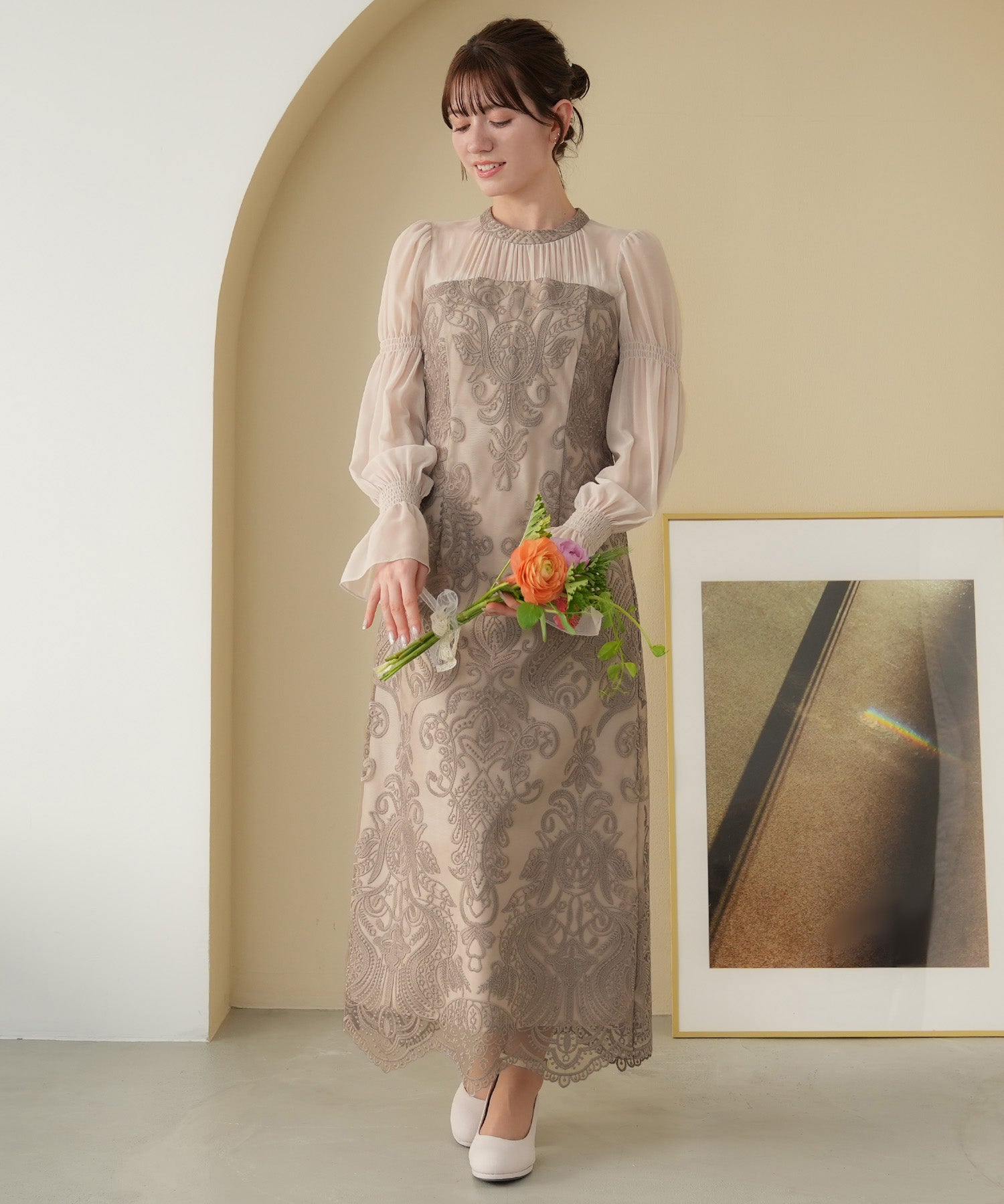 ベージュ model:155cm 着用サイズ:M