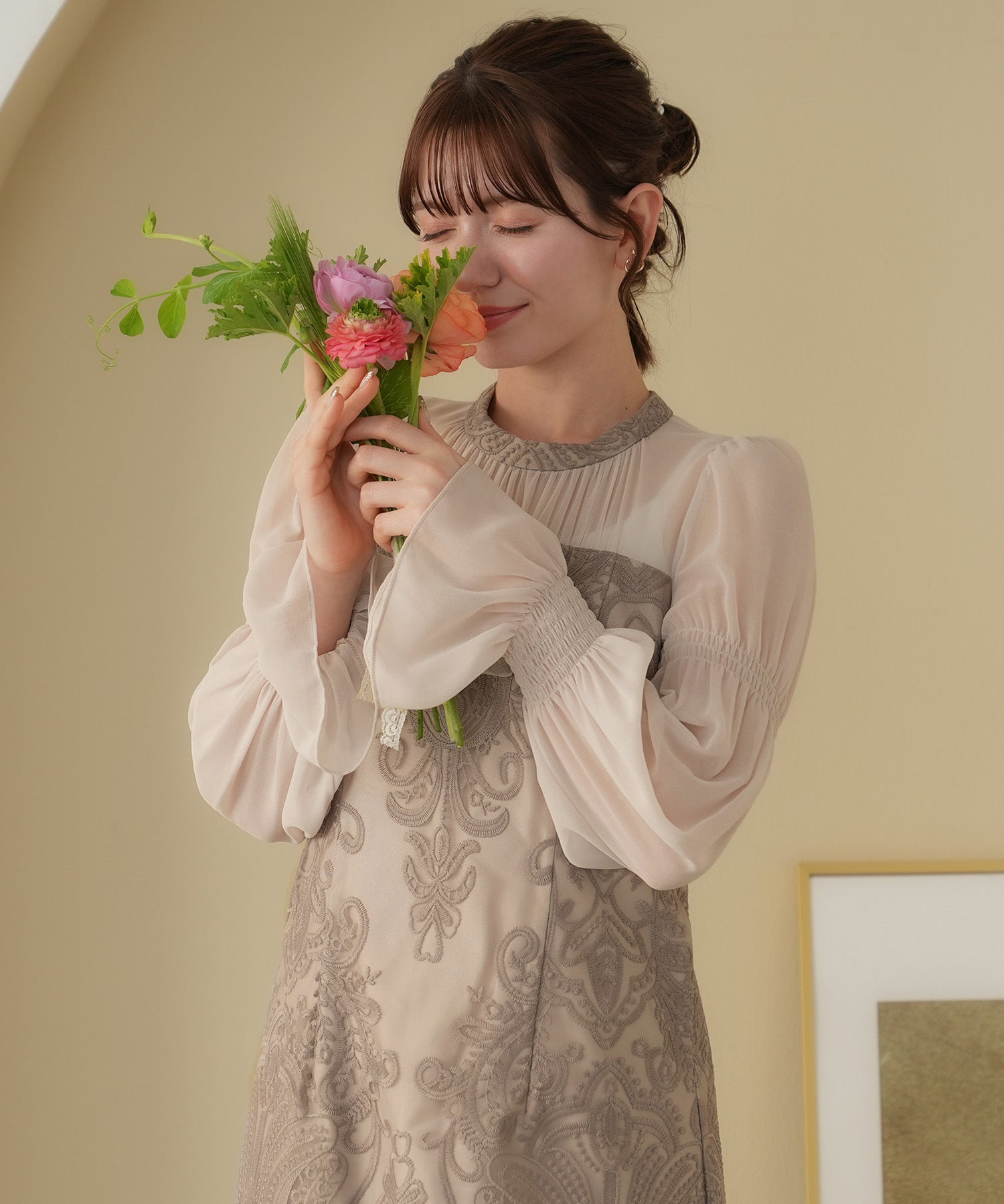 ベージュ model:155cm 着用サイズ:M