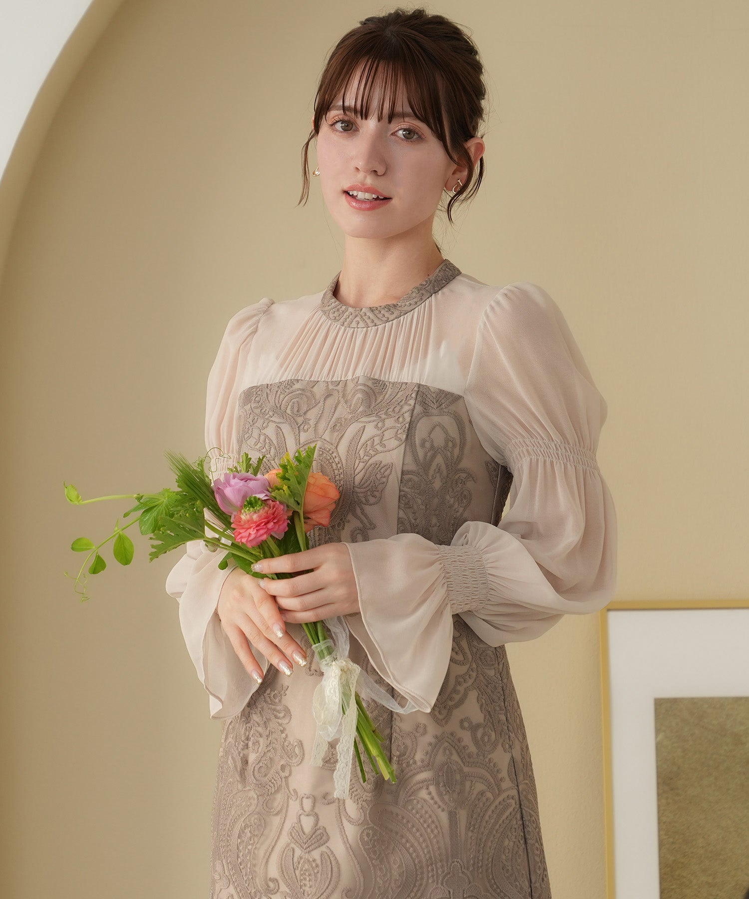 ベージュ model:155cm 着用サイズ:M