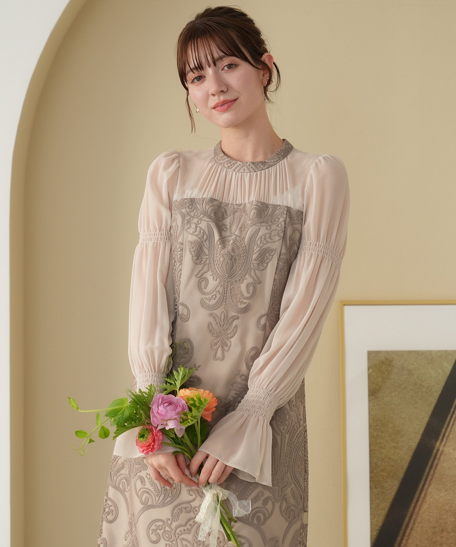 ベージュ model:155cm 着用サイズ:M