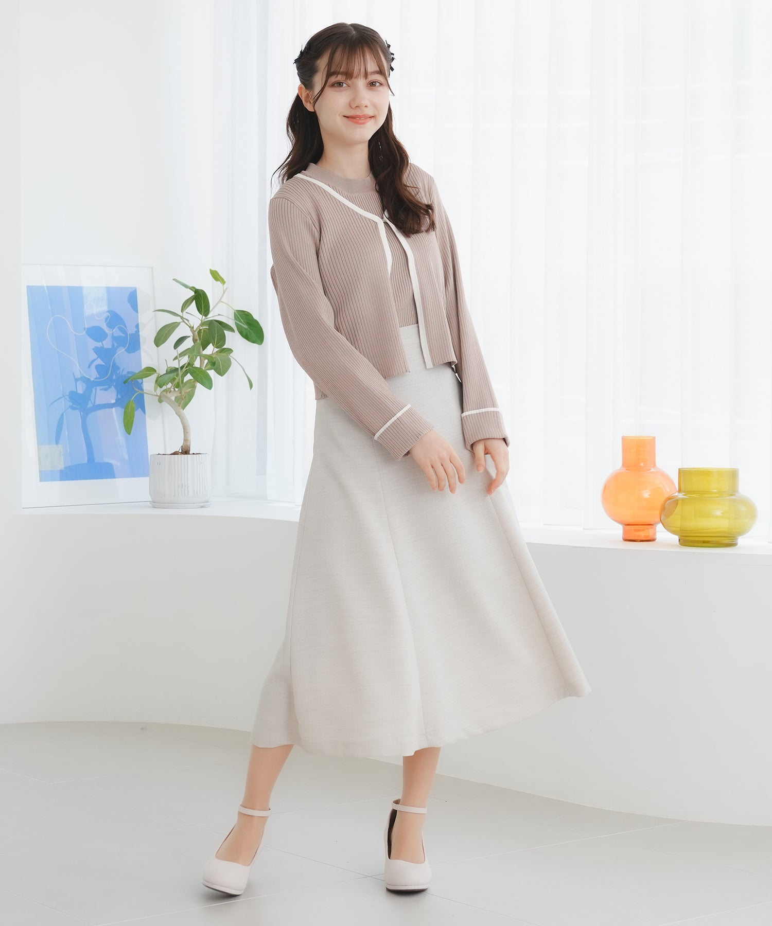 ピンクベージュ model:158cm 着用サイズ:S
