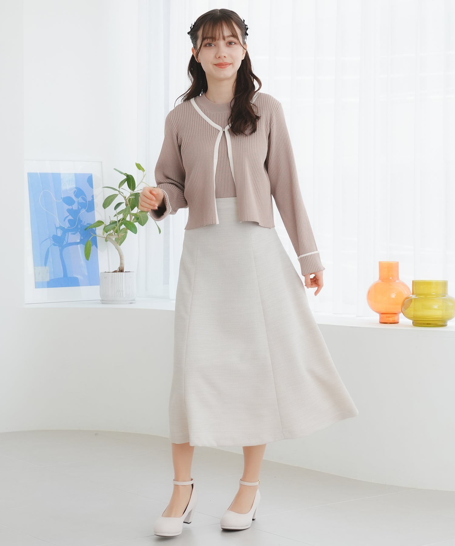 ピンクベージュ model:158cm 着用サイズ:S
