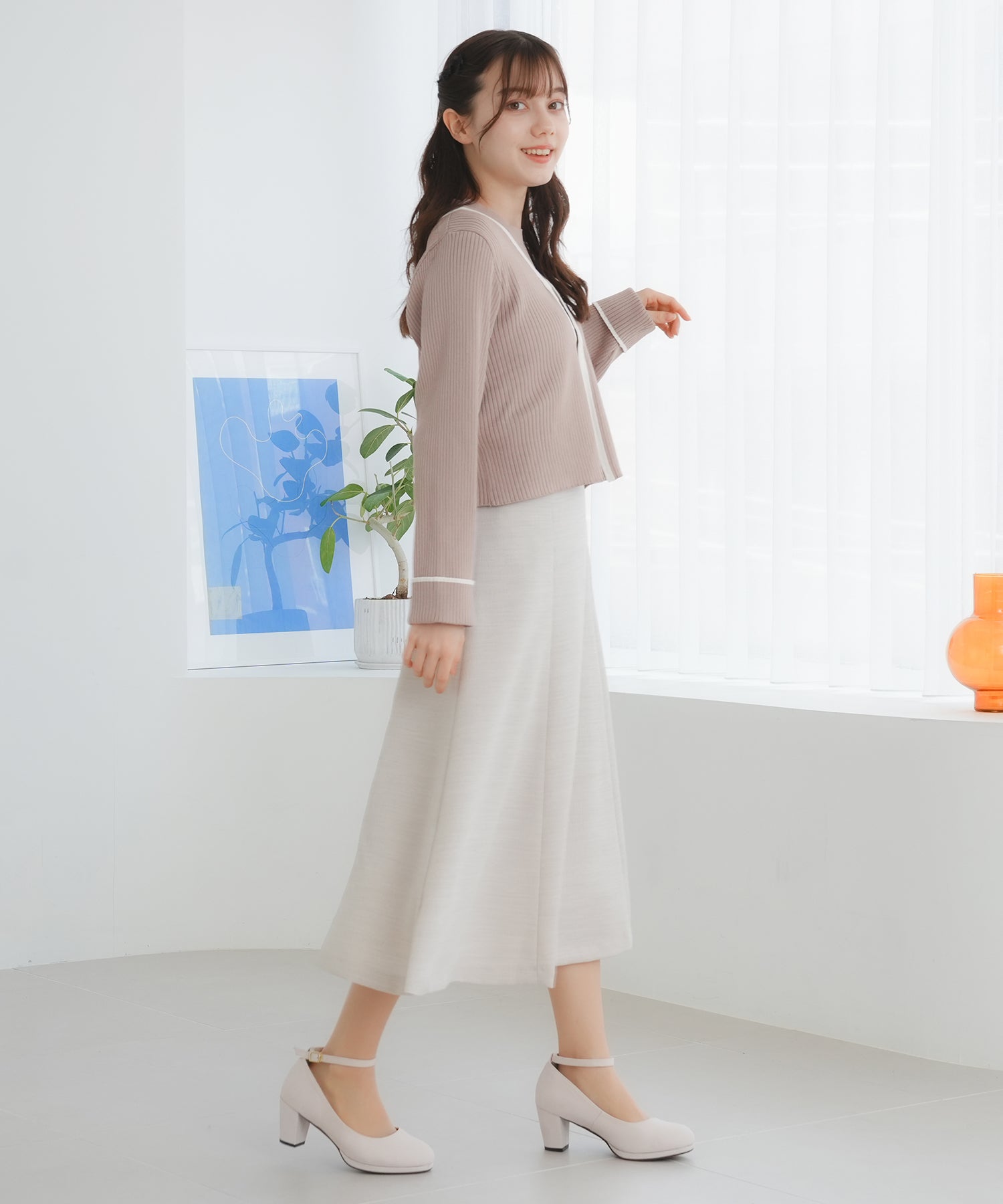 ピンクベージュ model:158cm 着用サイズ:S
