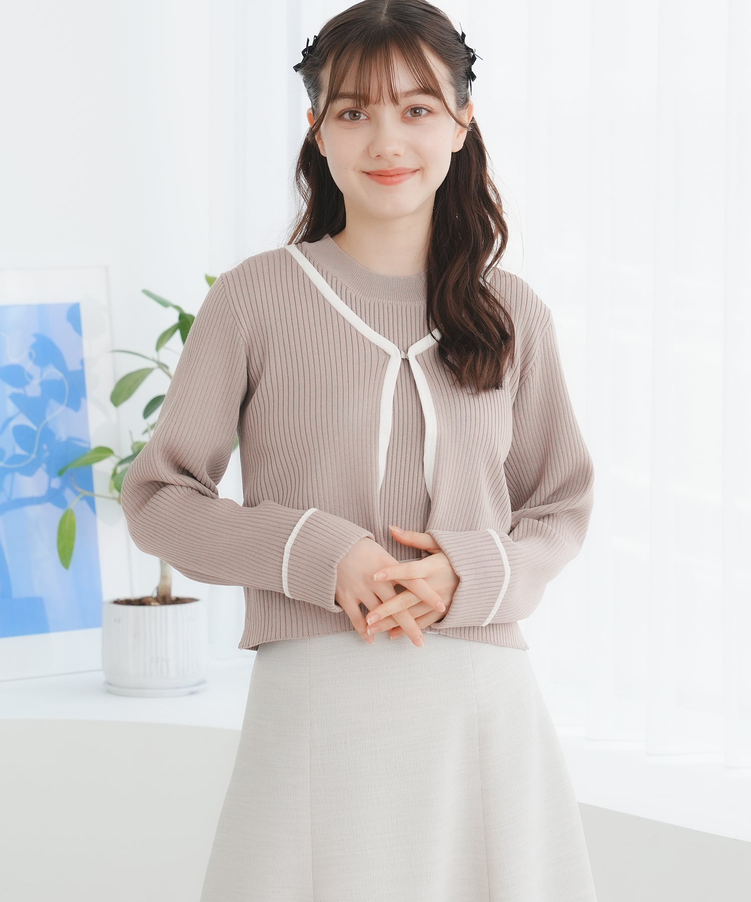 ピンクベージュ model:158cm 着用サイズ:S