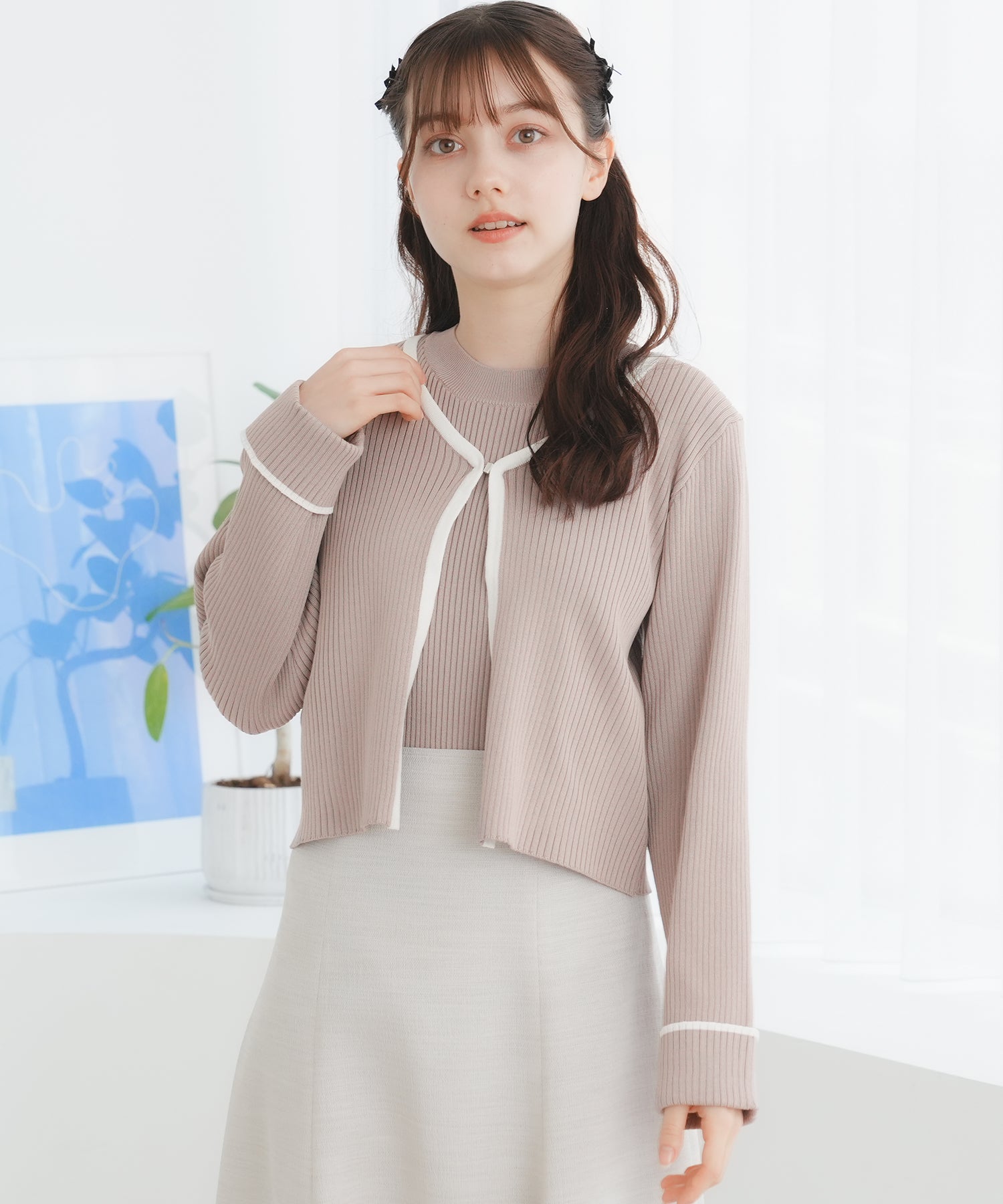 ピンクベージュ model:158cm 着用サイズ:S