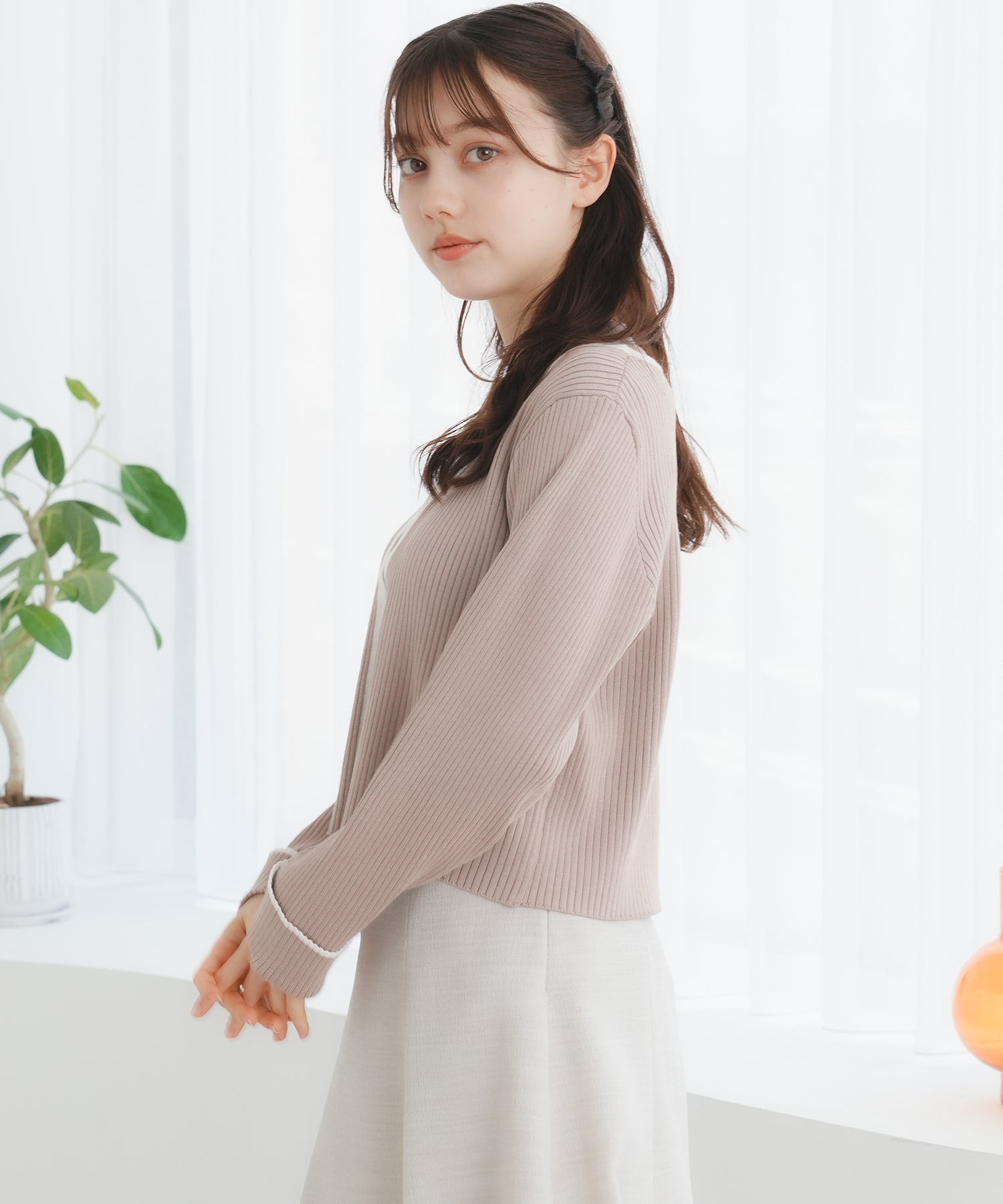 ピンクベージュ model:158cm 着用サイズ:S