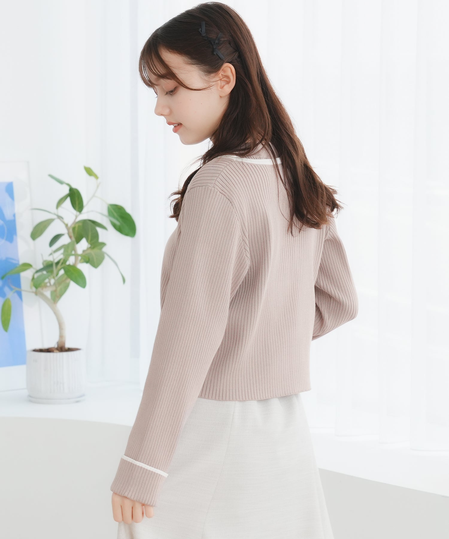 ピンクベージュ model:158cm 着用サイズ:S