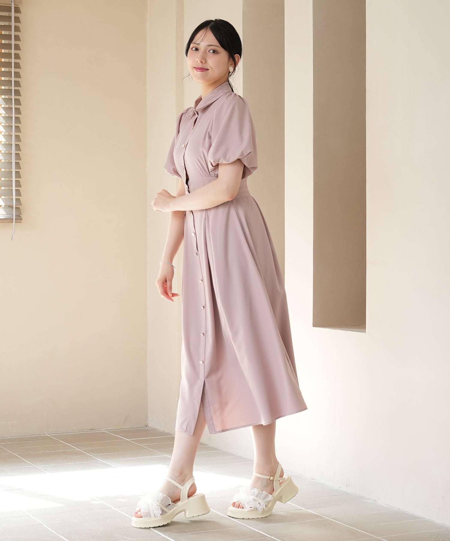 ピンクベージュ model:164 着用サイズ:M