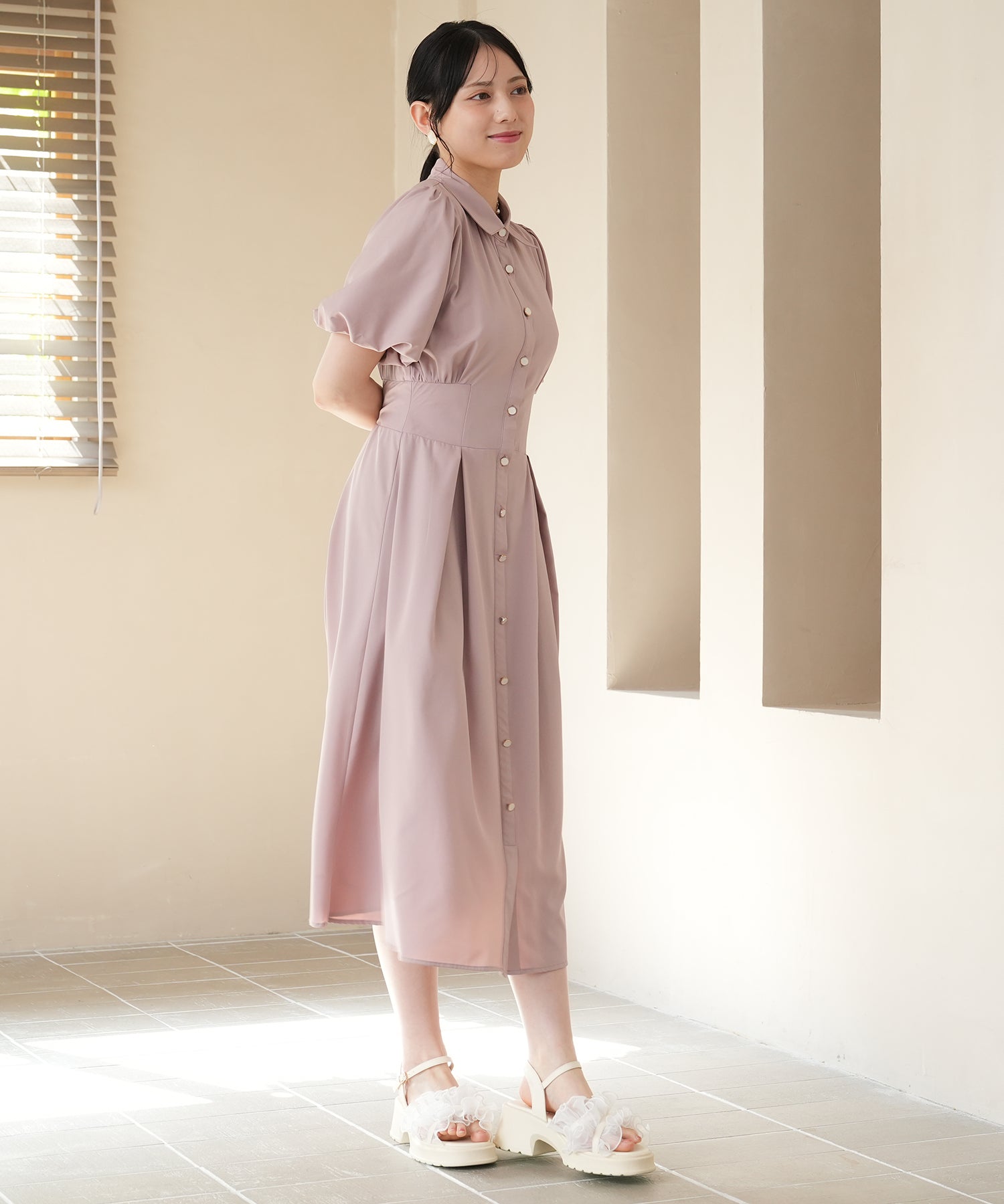 ピンクベージュ model:164 着用サイズ:M