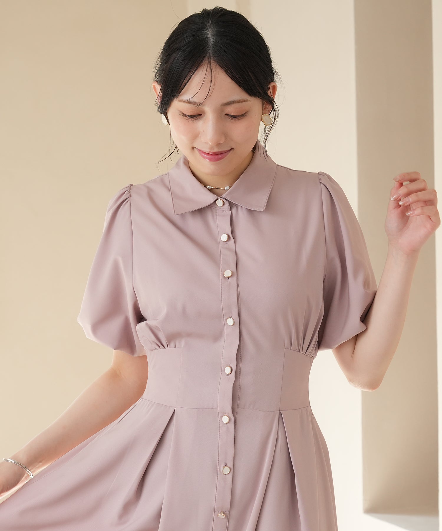 ピンクベージュ model:164 着用サイズ:M