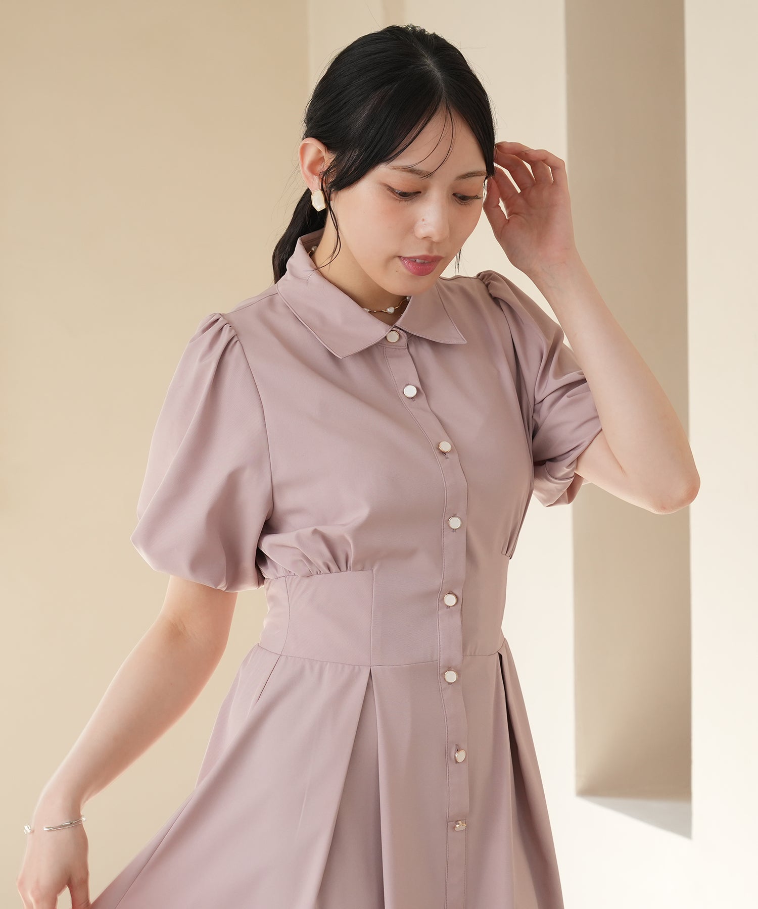 ピンクベージュ model:164 着用サイズ:M