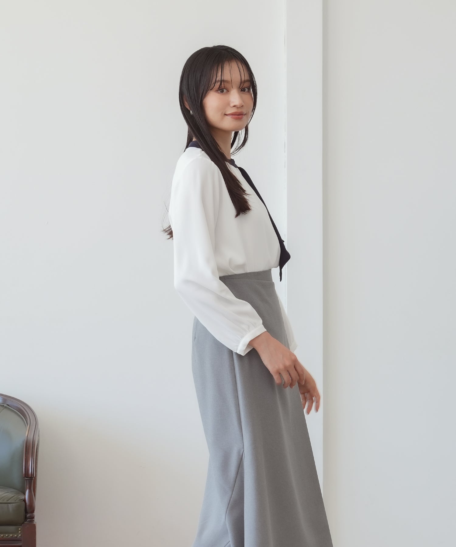 ホワイト×ブルー model:165 着用サイズ:M