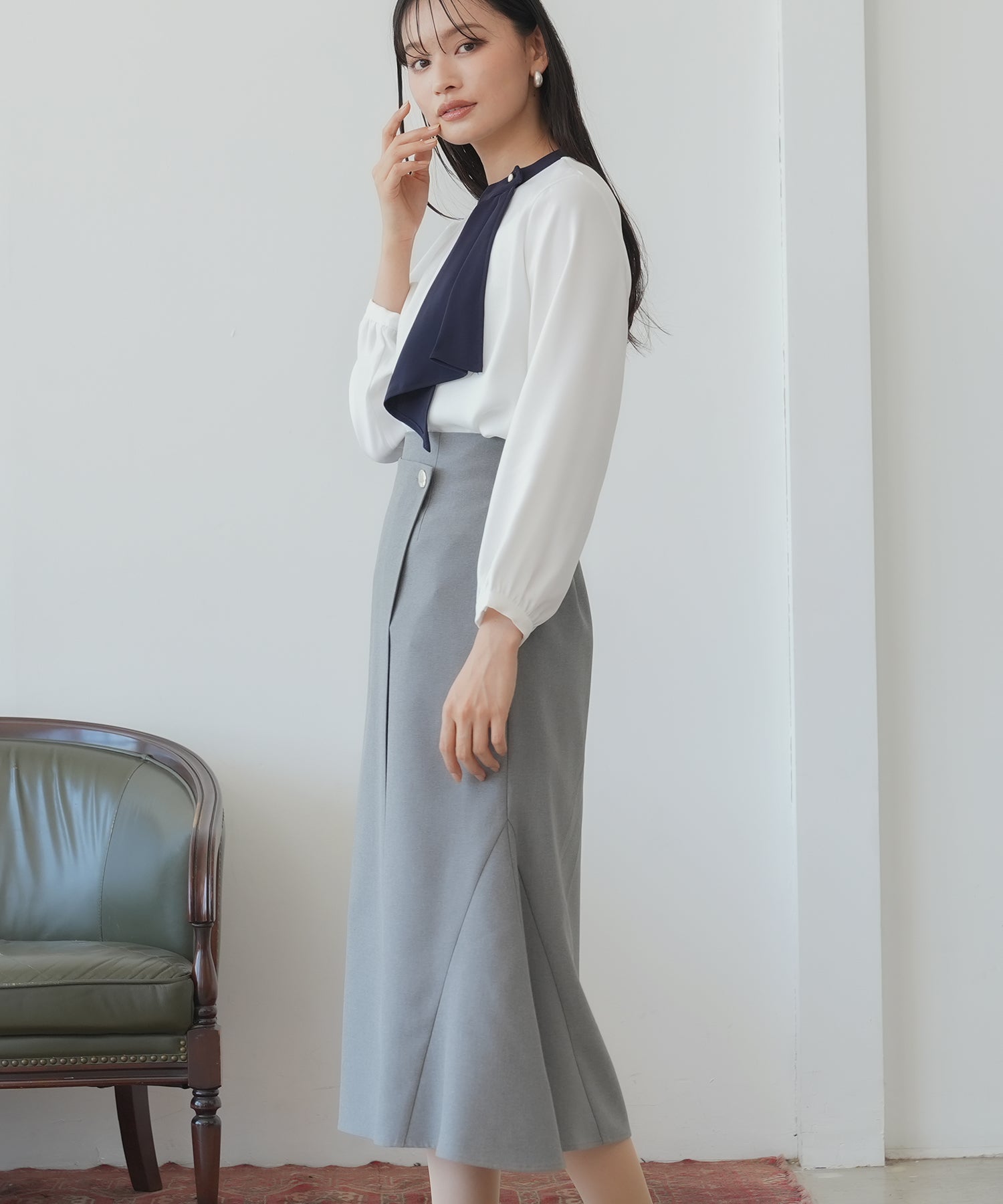 ホワイト×ブルー model:165 着用サイズ:M