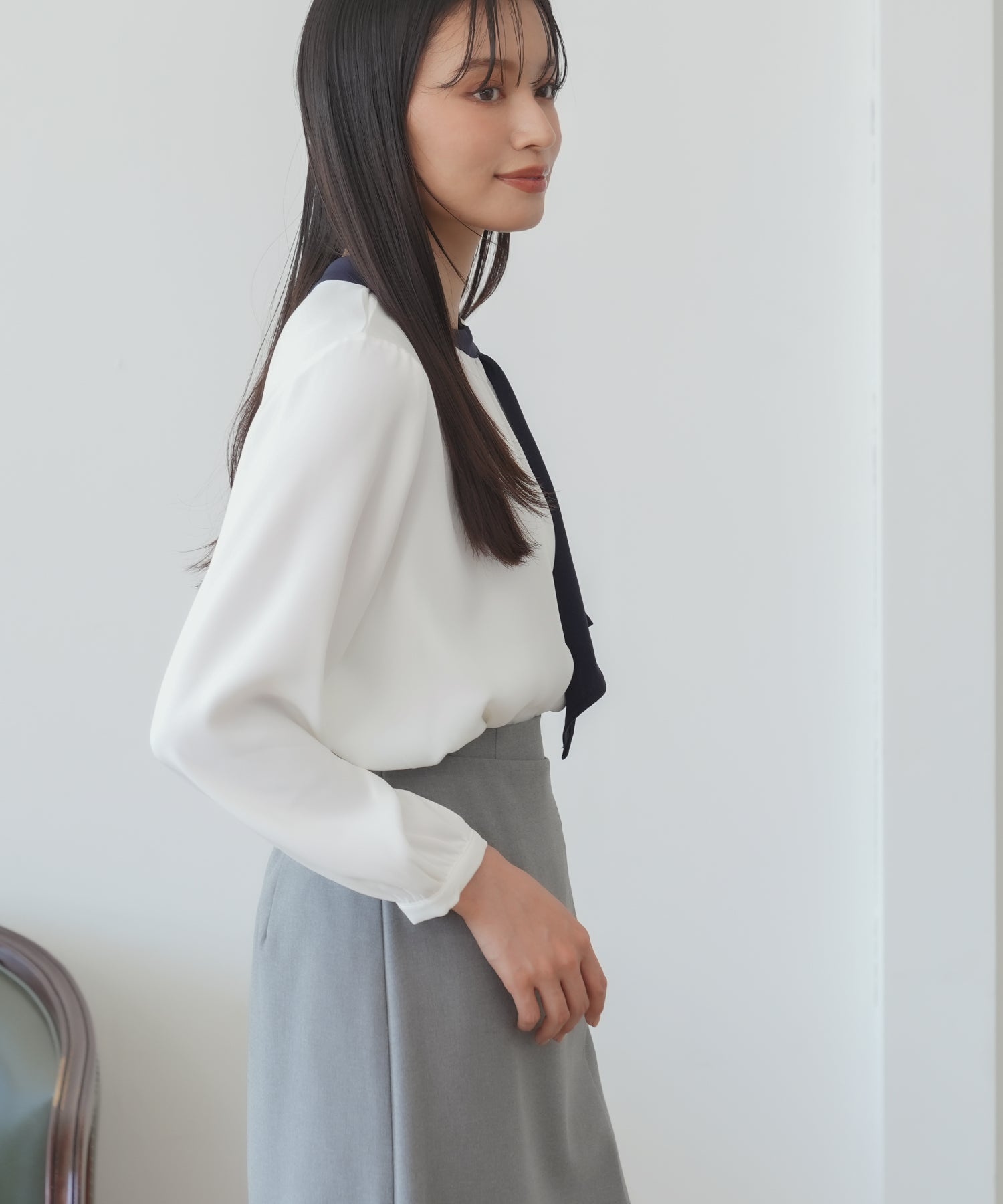 ホワイト×ブルー model:165 着用サイズ:M