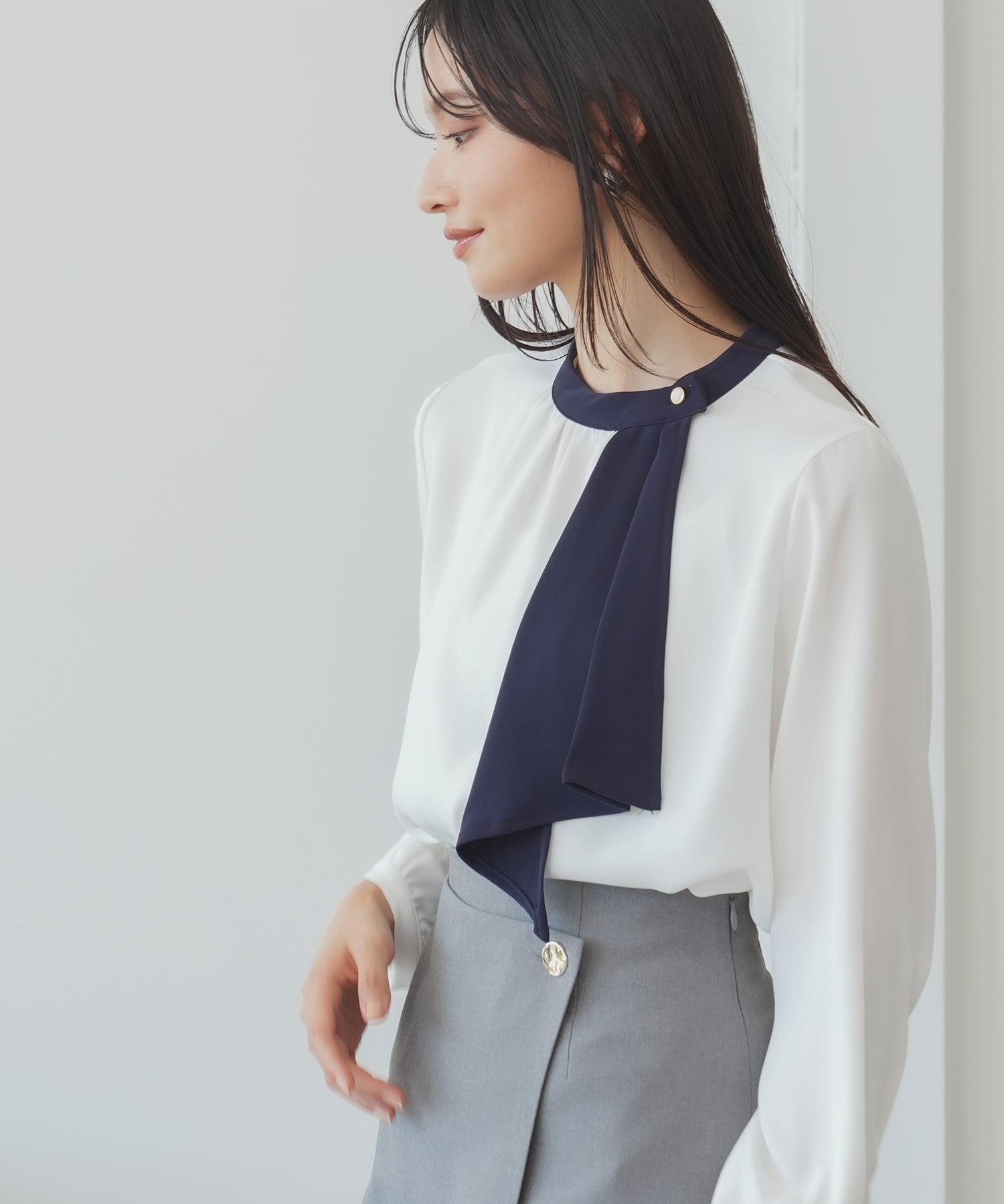 ホワイト×ブルー model:165 着用サイズ:M