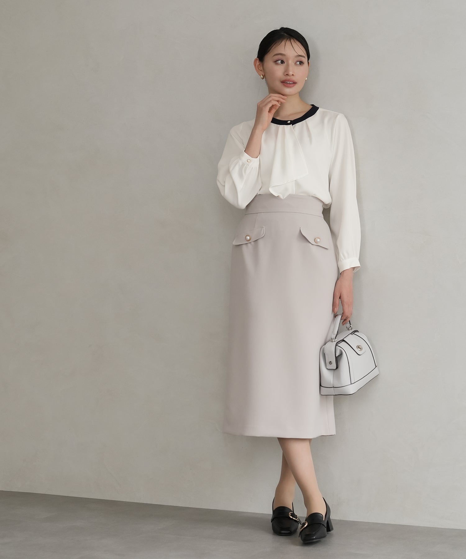 ホワイト×ネイビー model:165 着用サイズ:M