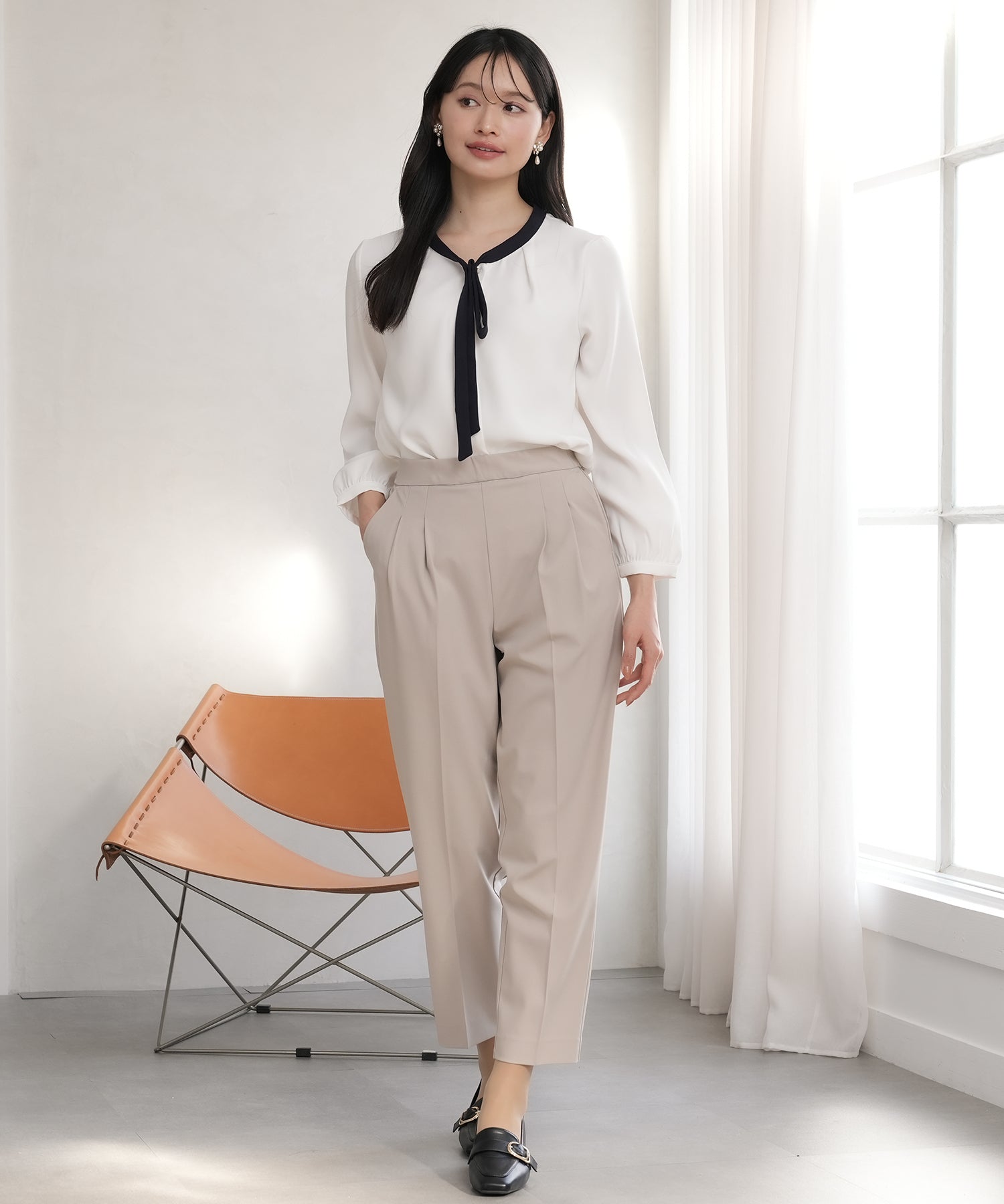 ベージュ model:165 着用サイズ:M
