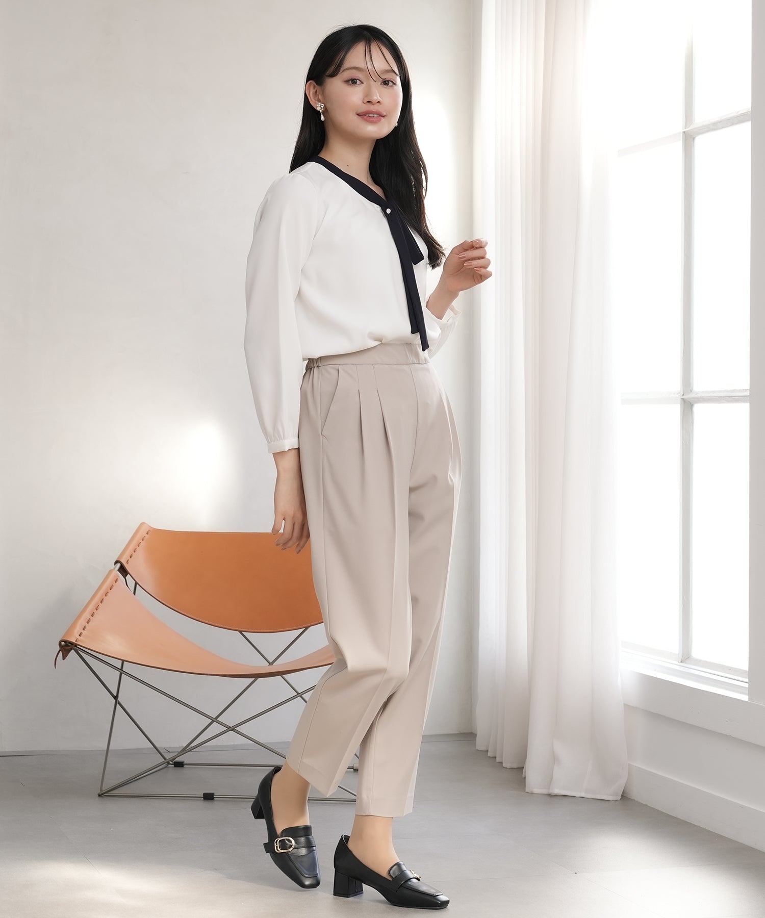 ベージュ model:165 着用サイズ:M