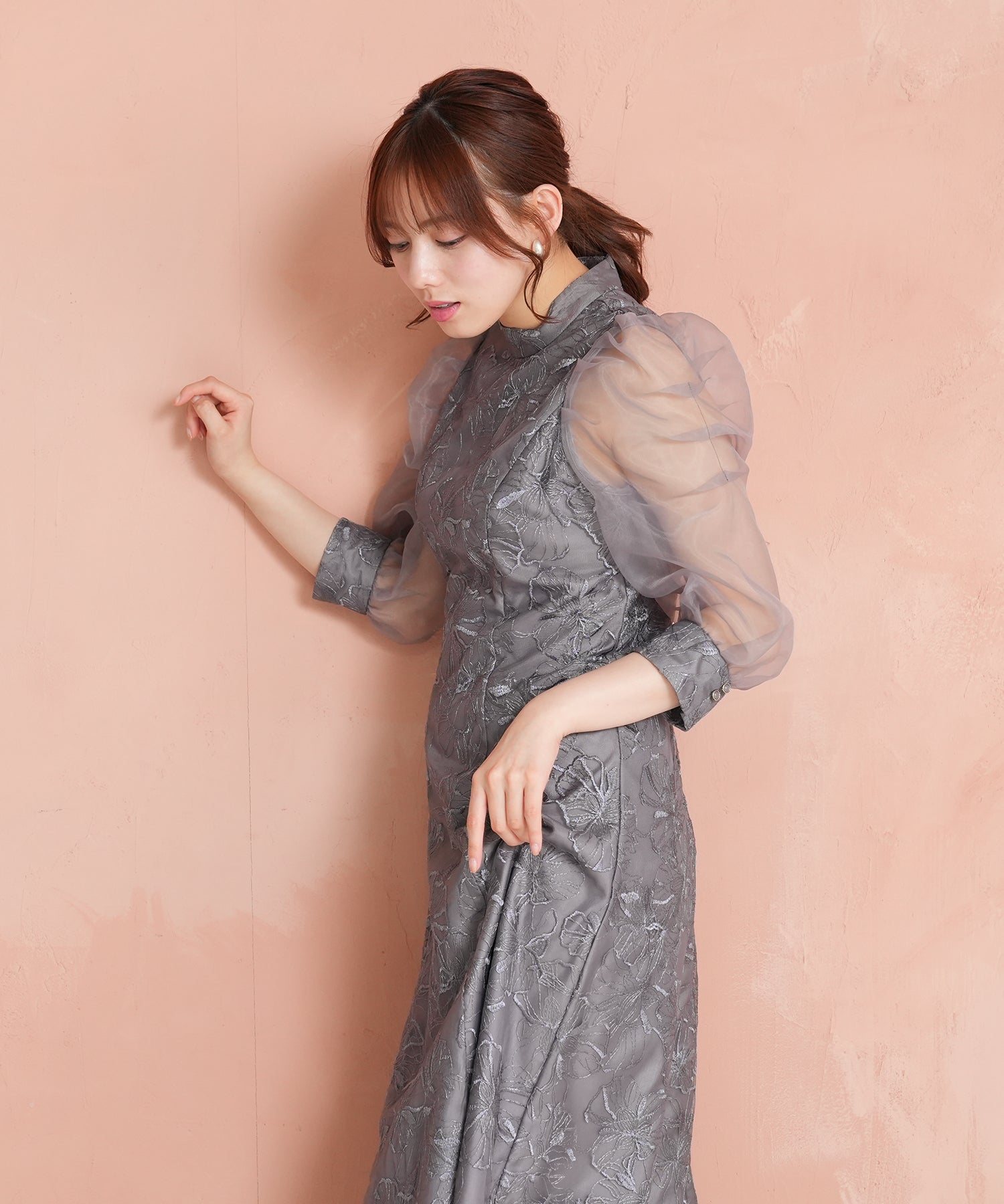 グレー×サックス model:164 着用サイズ:M