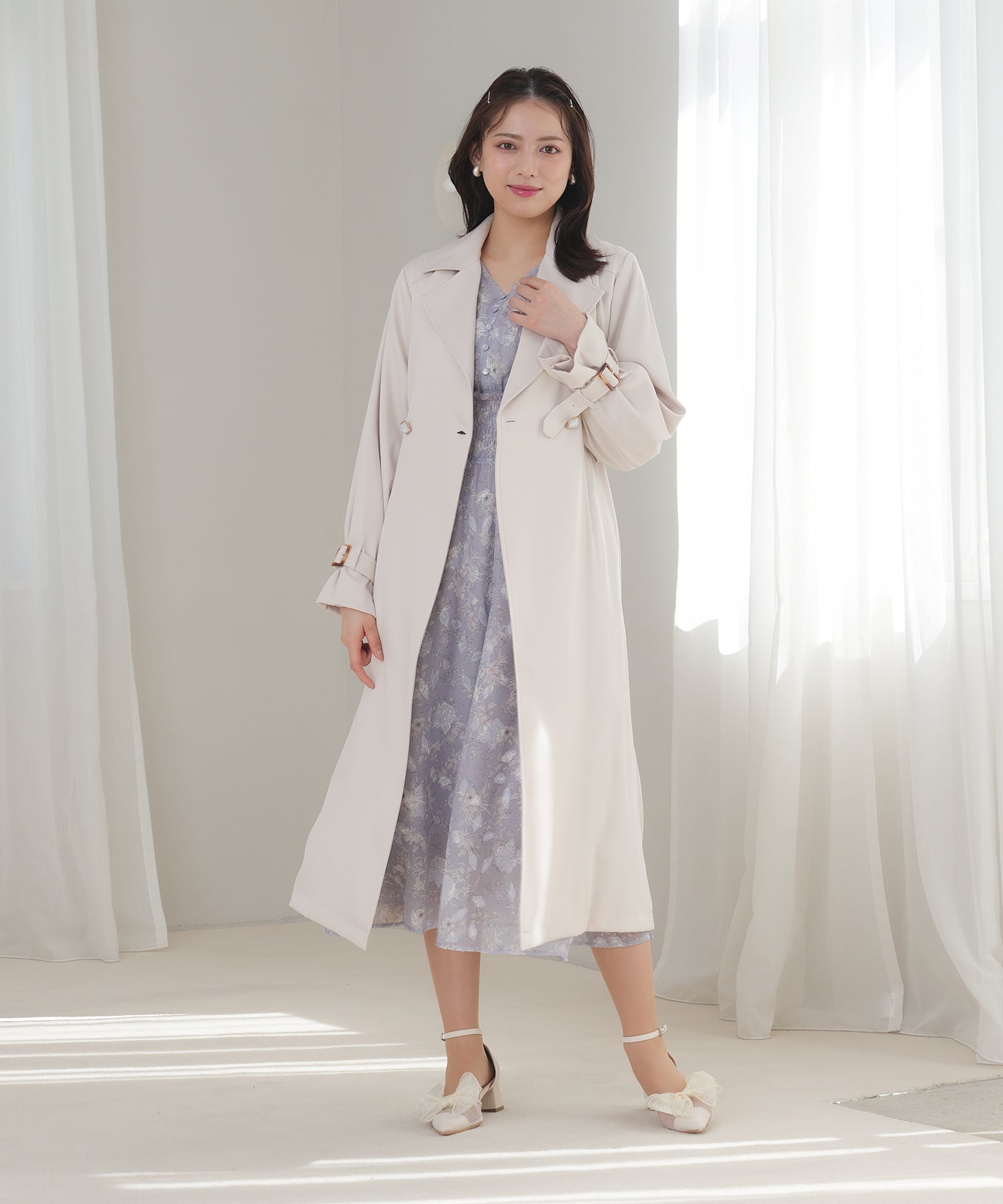 ベージュ model:164 着用サイズ:M