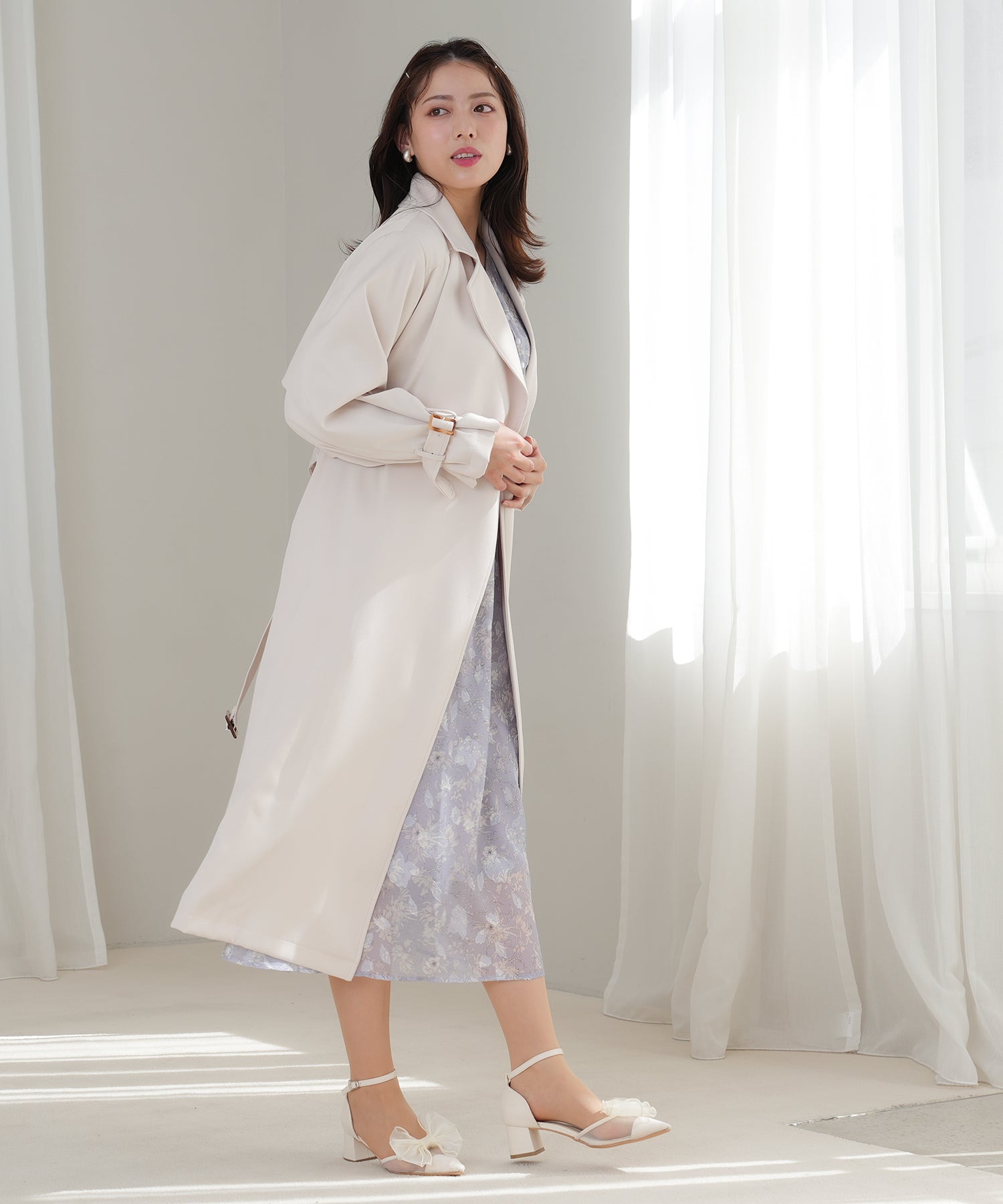 ベージュ model:164 着用サイズ:M