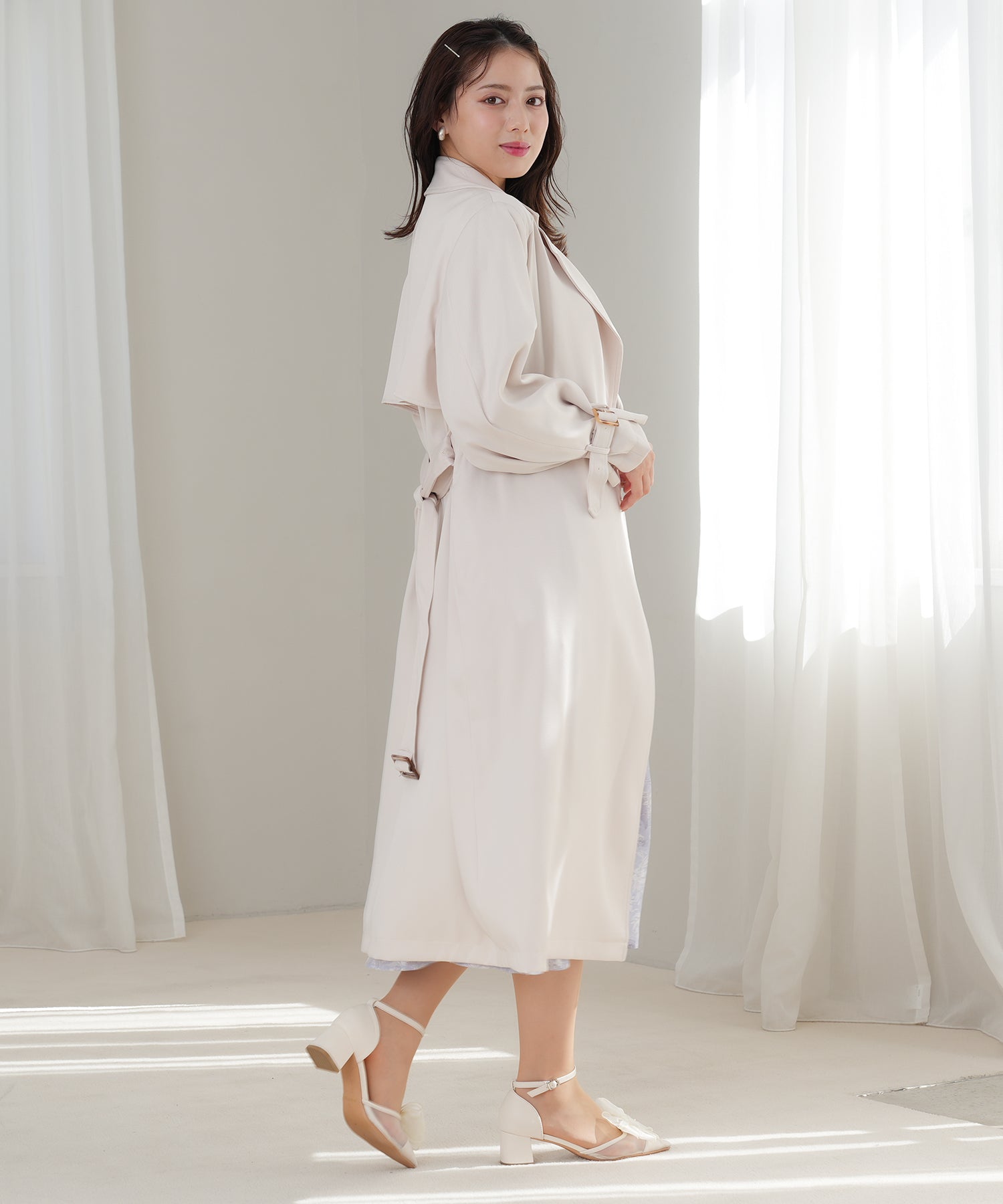 ベージュ model:164 着用サイズ:M