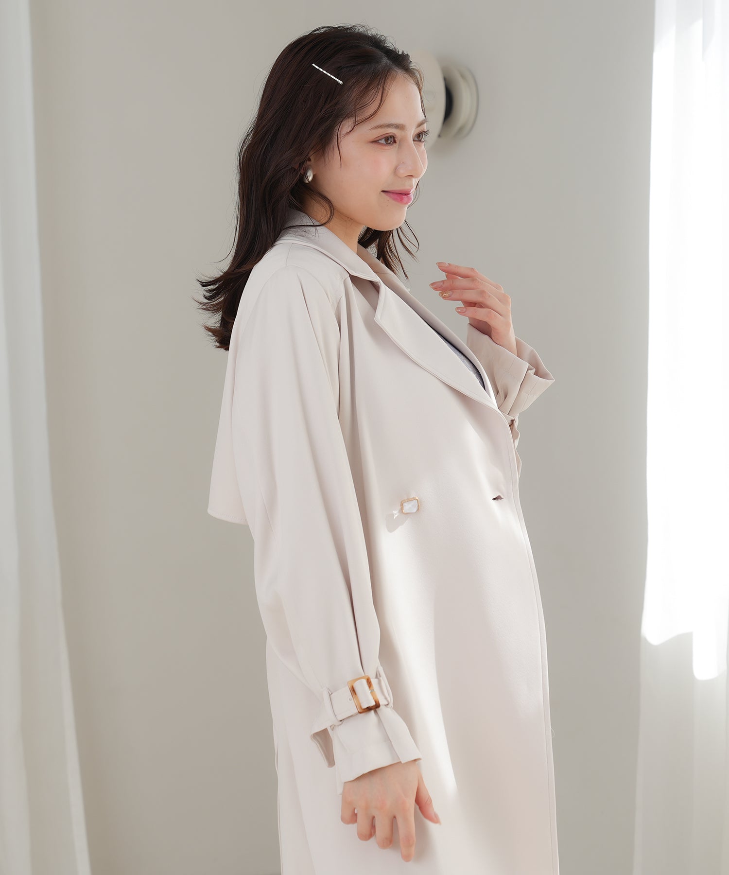 ベージュ model:164 着用サイズ:M