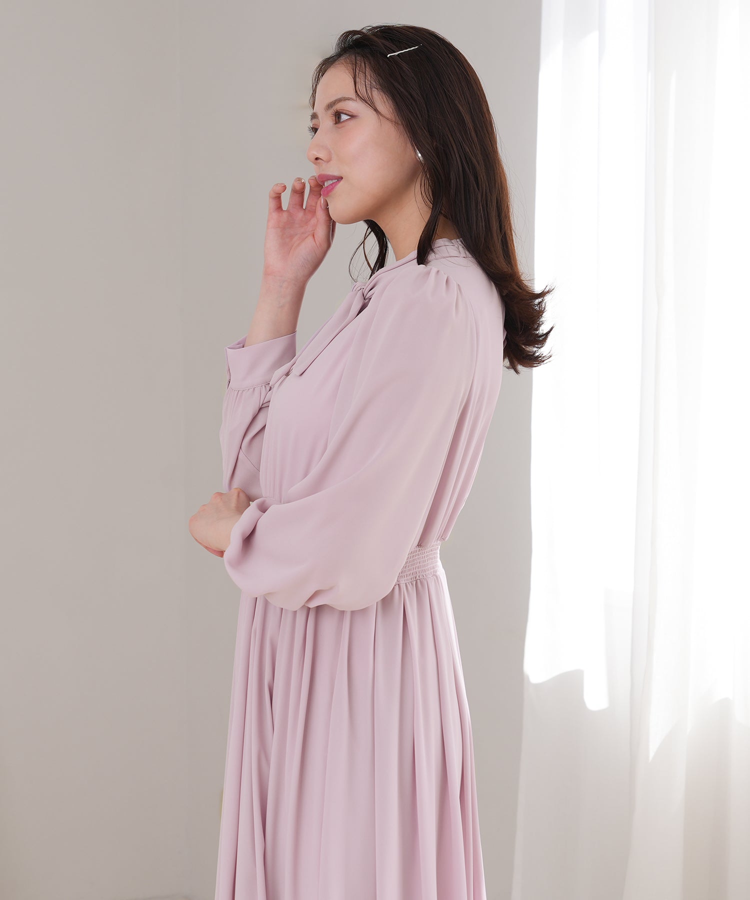 ピンクベージュ model:164 着用サイズ:M