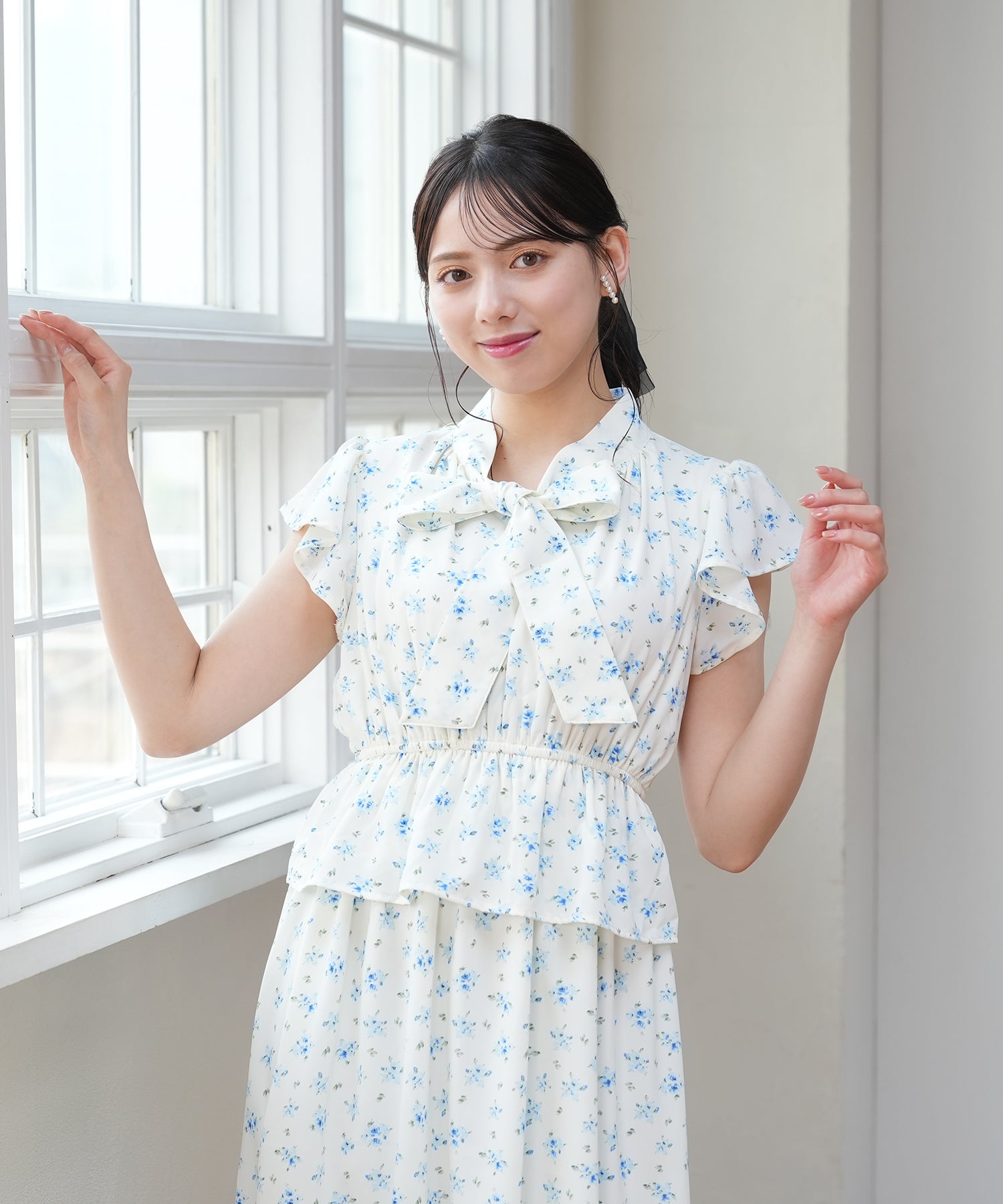 ホワイト×ブルー model:164 着用サイズ:M