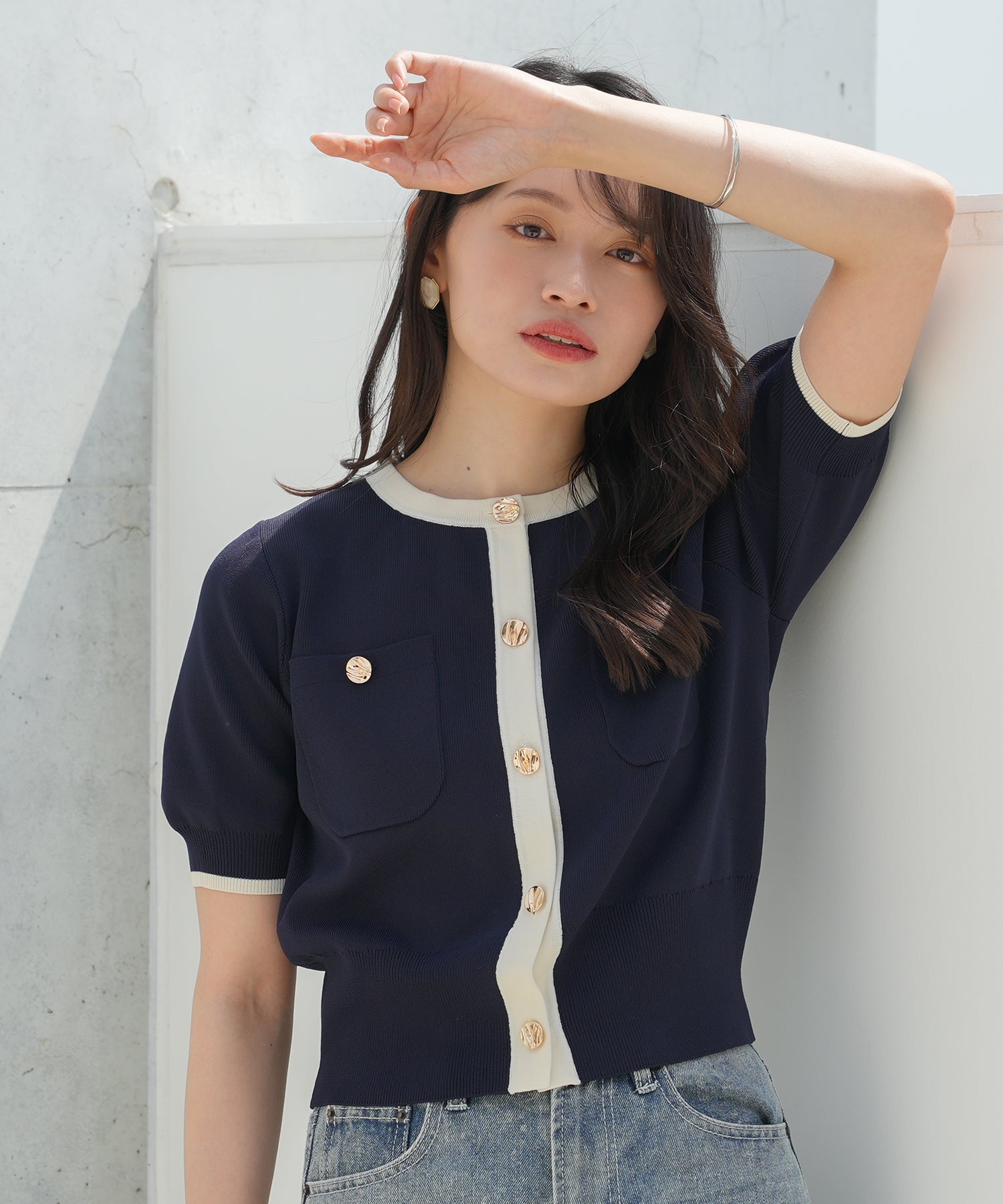 ホワイト×ネイビー