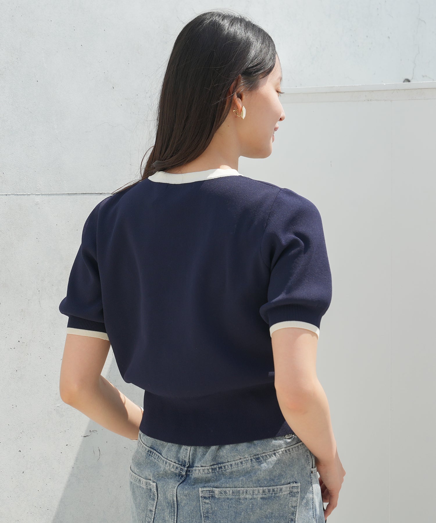 ホワイト×ネイビー model:165cm 着用サイズ:M