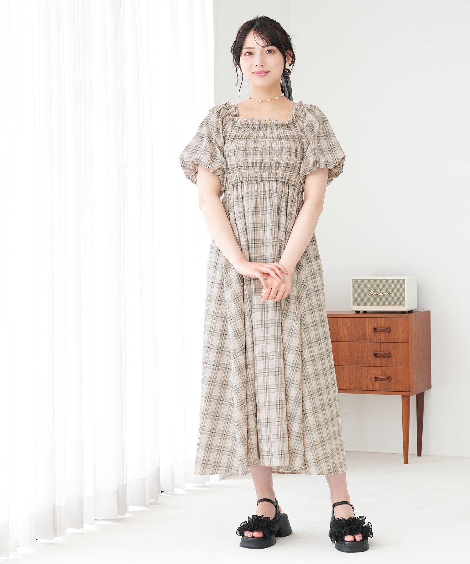 ベージュ model:164 着用サイズ:M