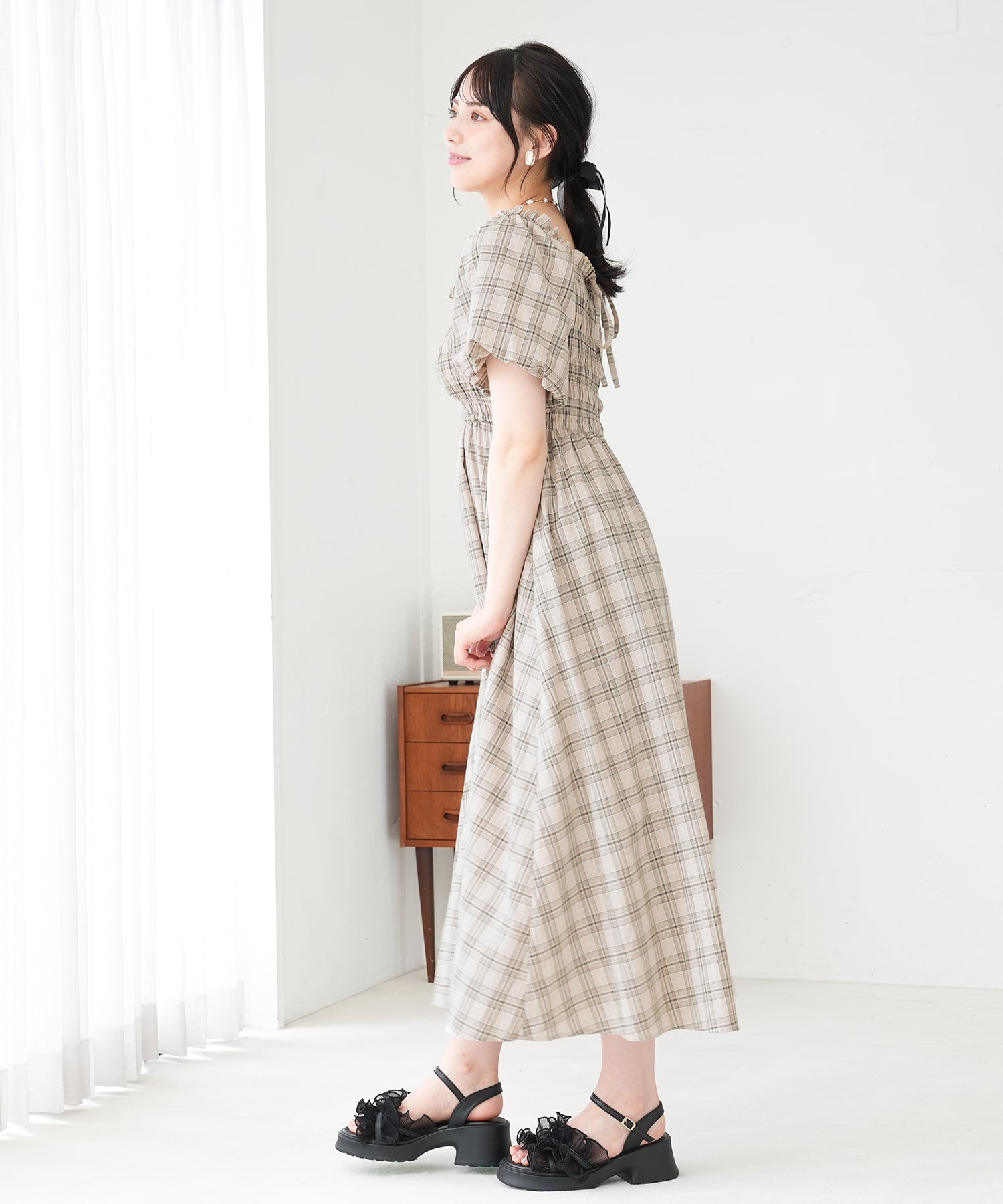 ベージュ model:164 着用サイズ:M