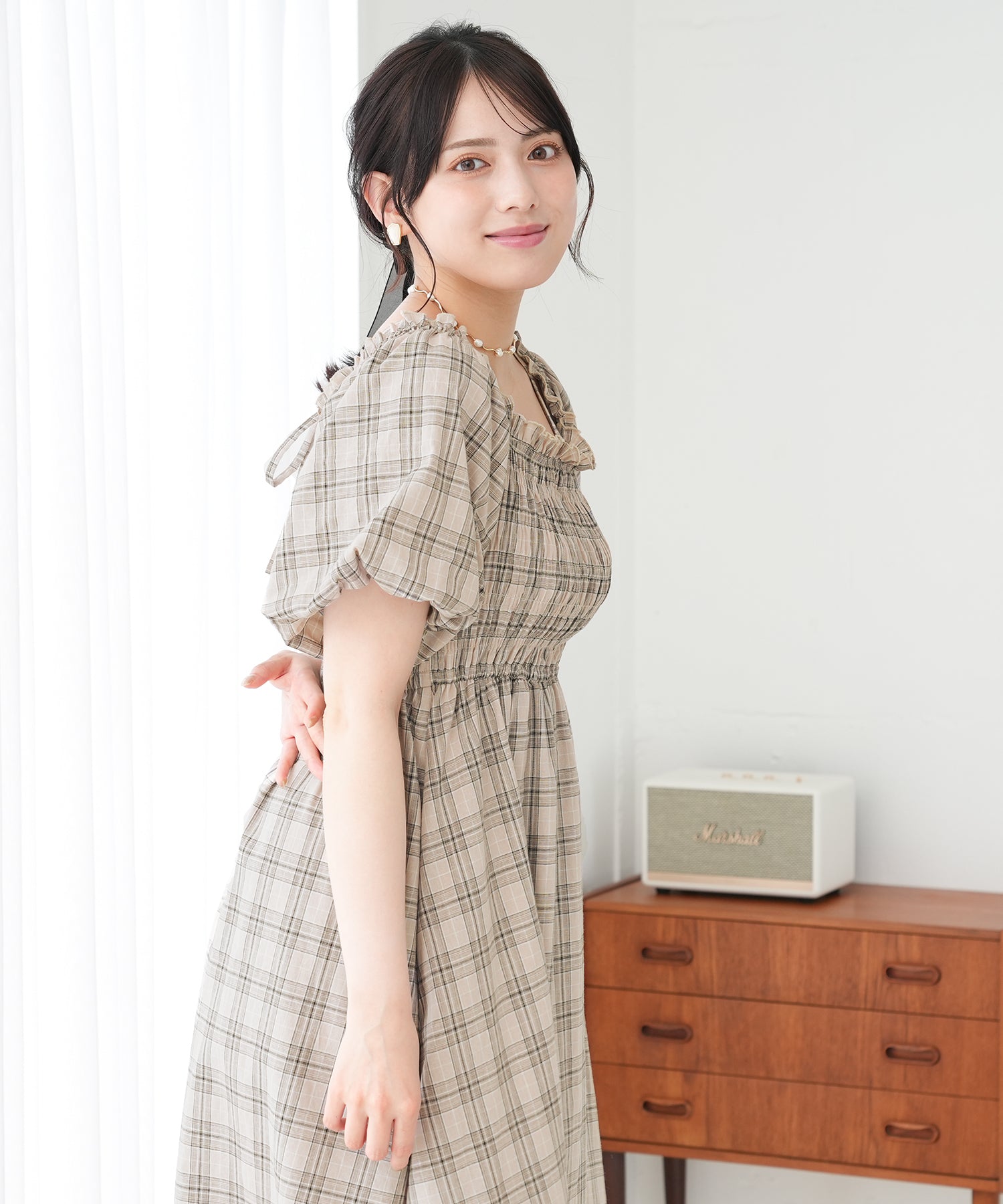 ベージュ model:164 着用サイズ:M