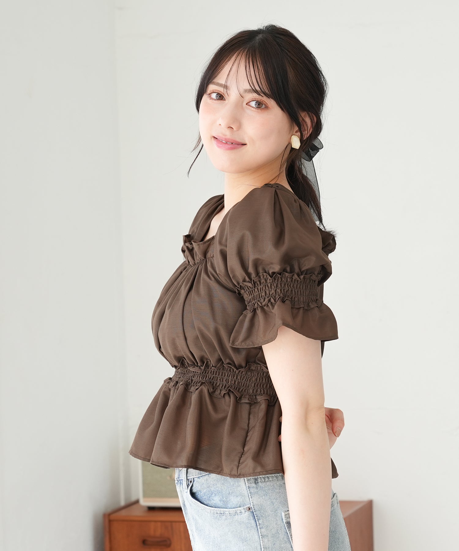 ブラウン model:164 着用サイズ:M