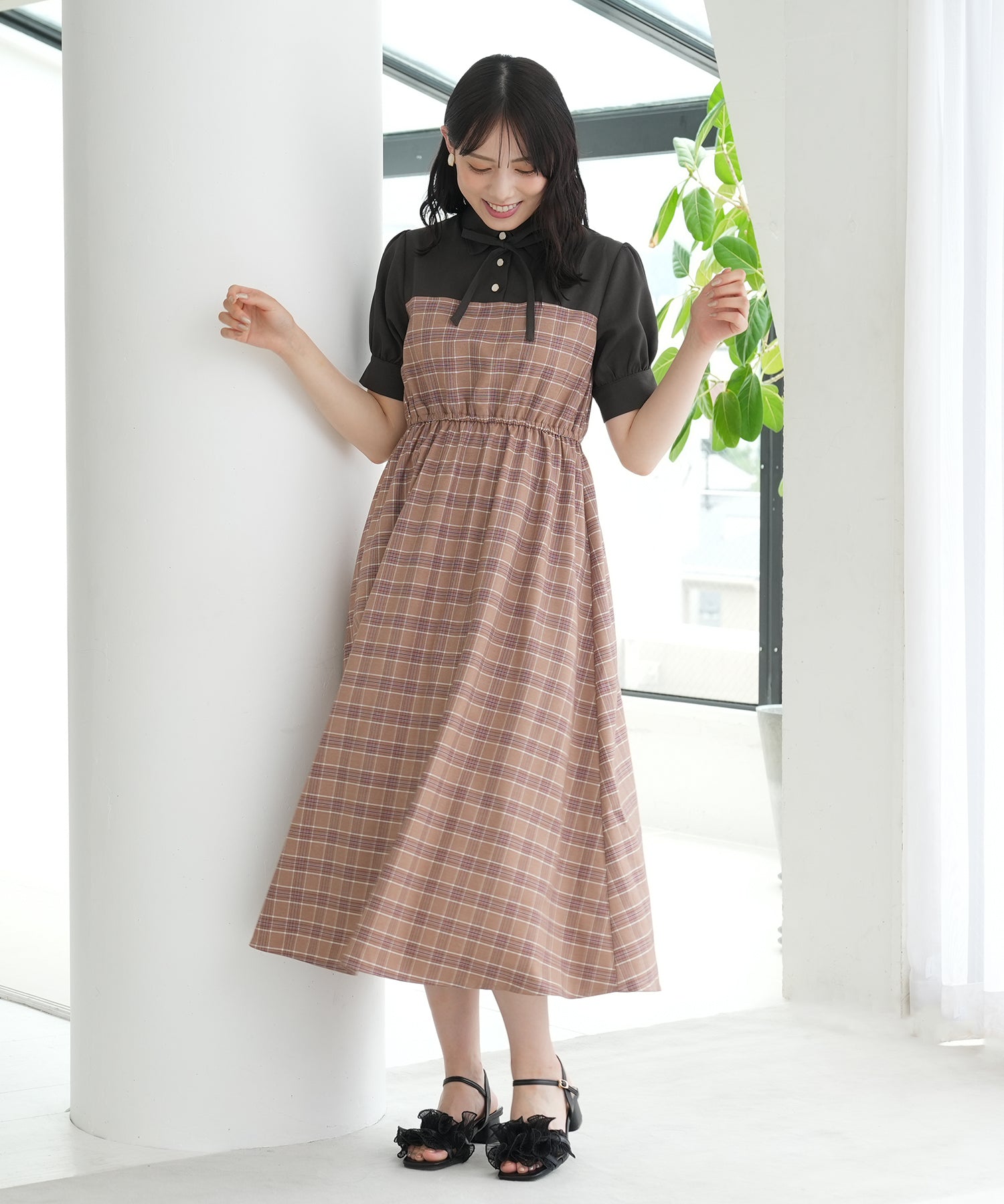 ブラウン model:164 着用サイズ:M