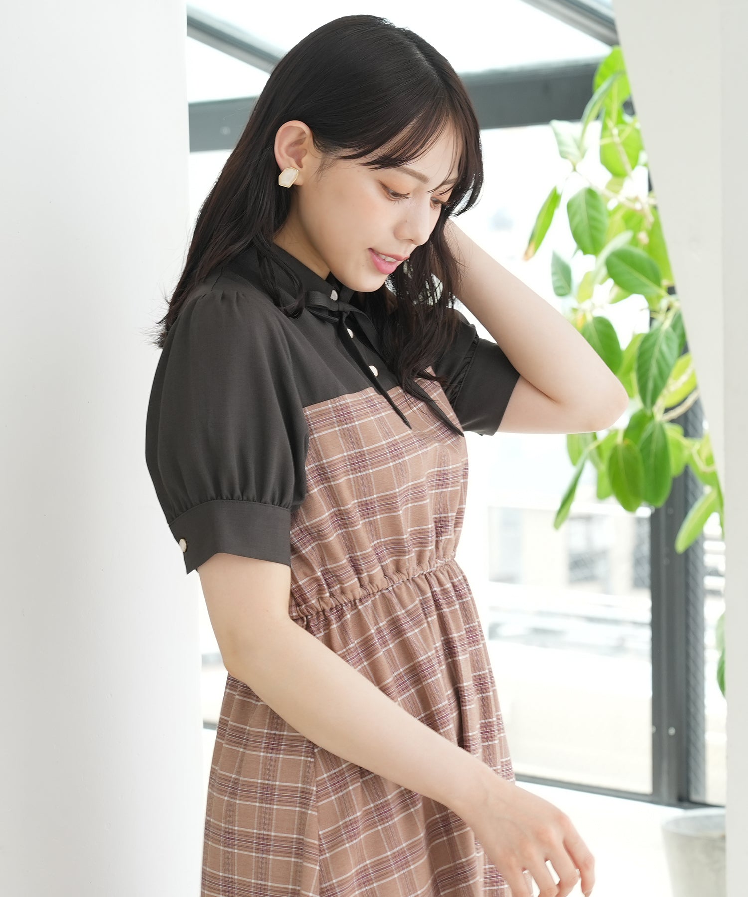ブラウン model:164 着用サイズ:M