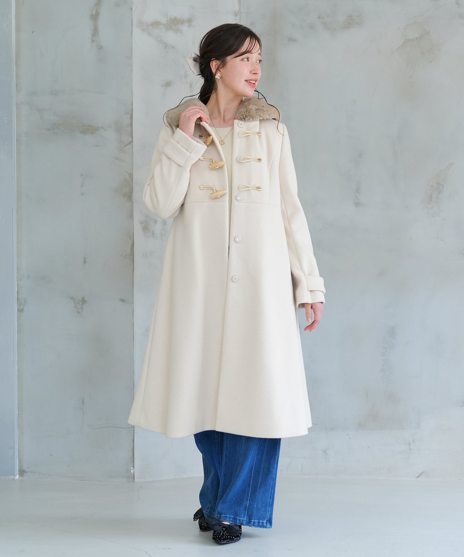 ベージュ model:162 着用サイズ:M