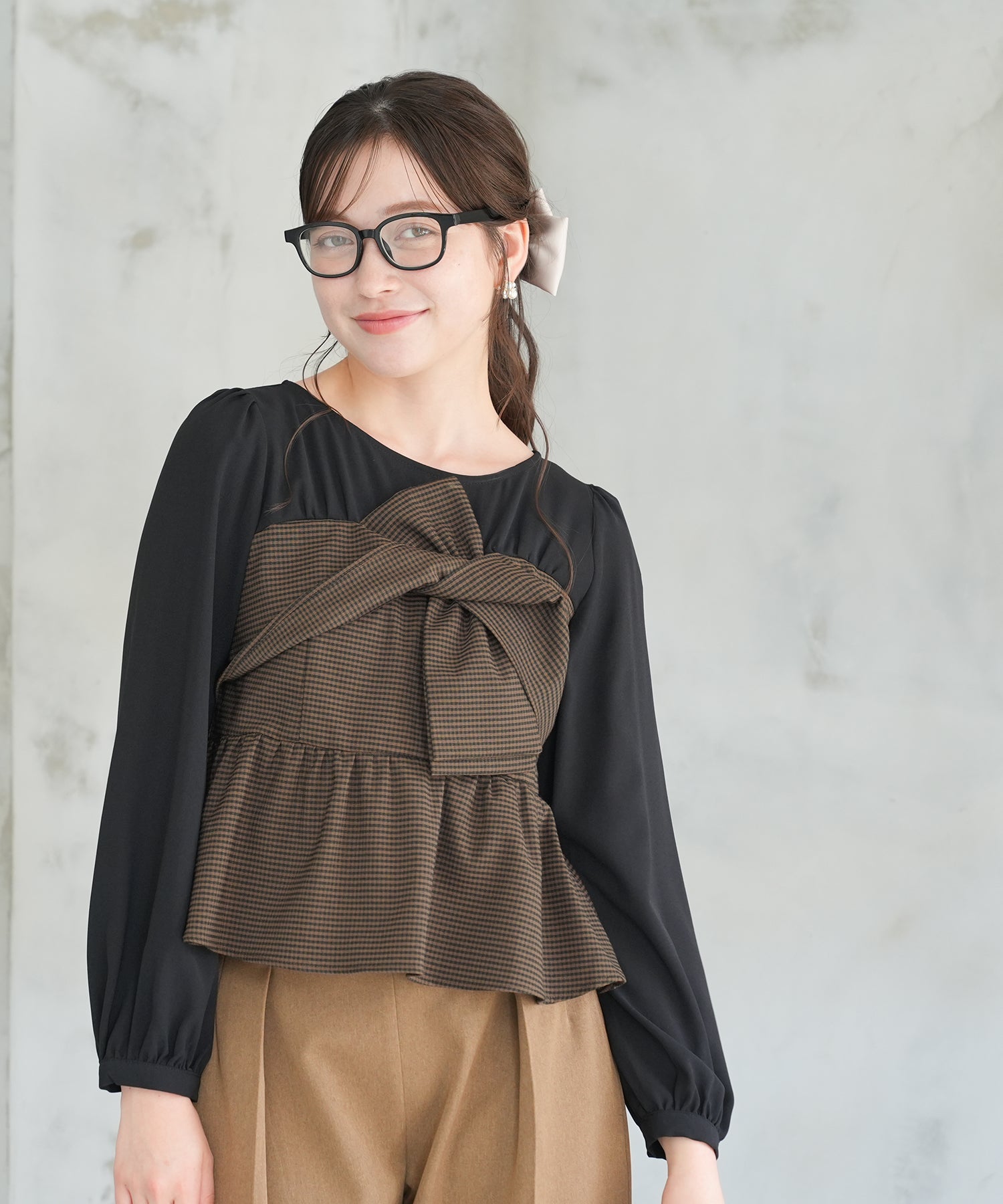 ブラウン(ブラック×ブラウンチェック柄)