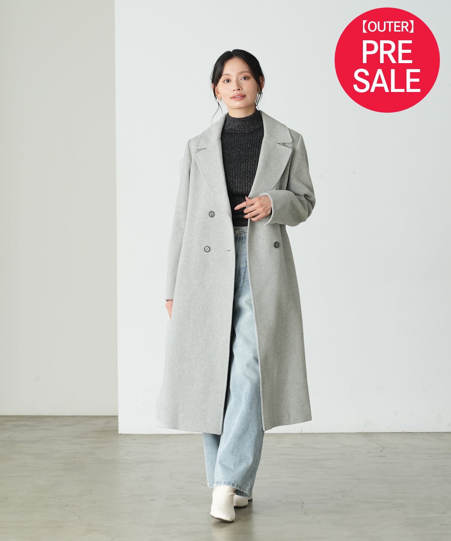 ☆美品☆レステラ　ベルト付きウールコート　ボタンレス　ウールトレンチコート　40 ☆美品☆レステラ ベルト付きウールコート ボタンレス ウールトレンチ