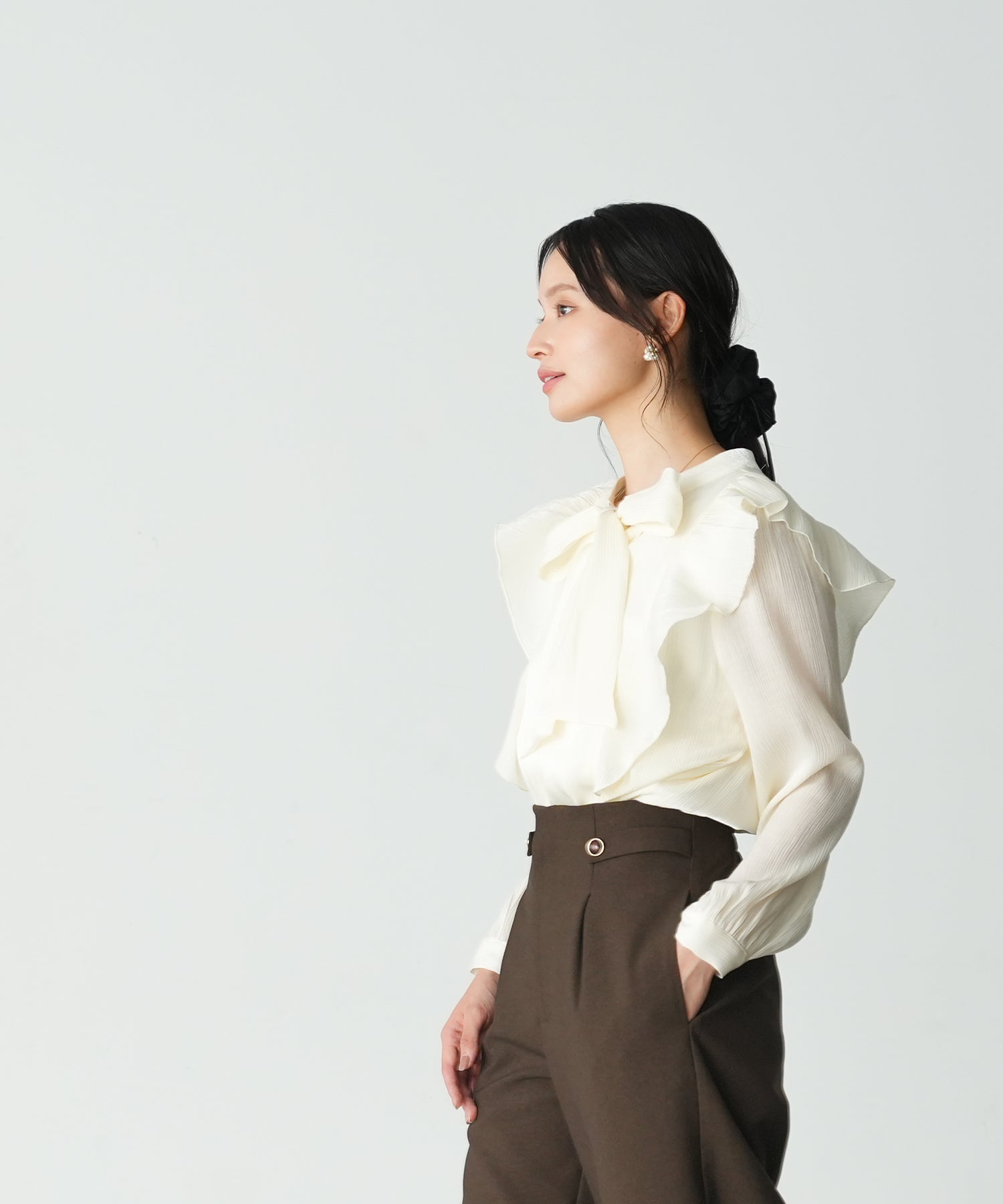ベージュ model:165 着用サイズ:M