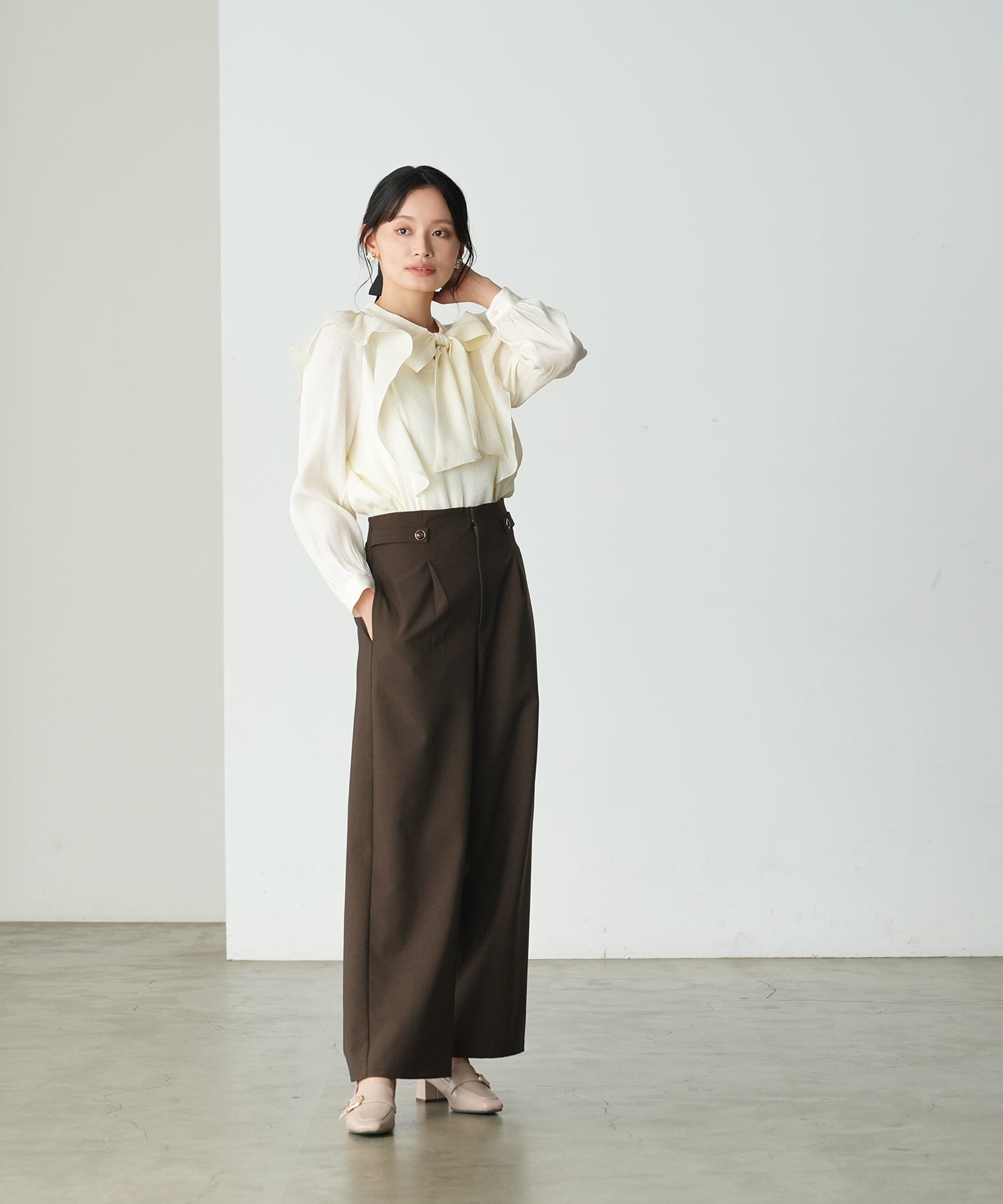 ベージュ model:165 着用サイズ:M